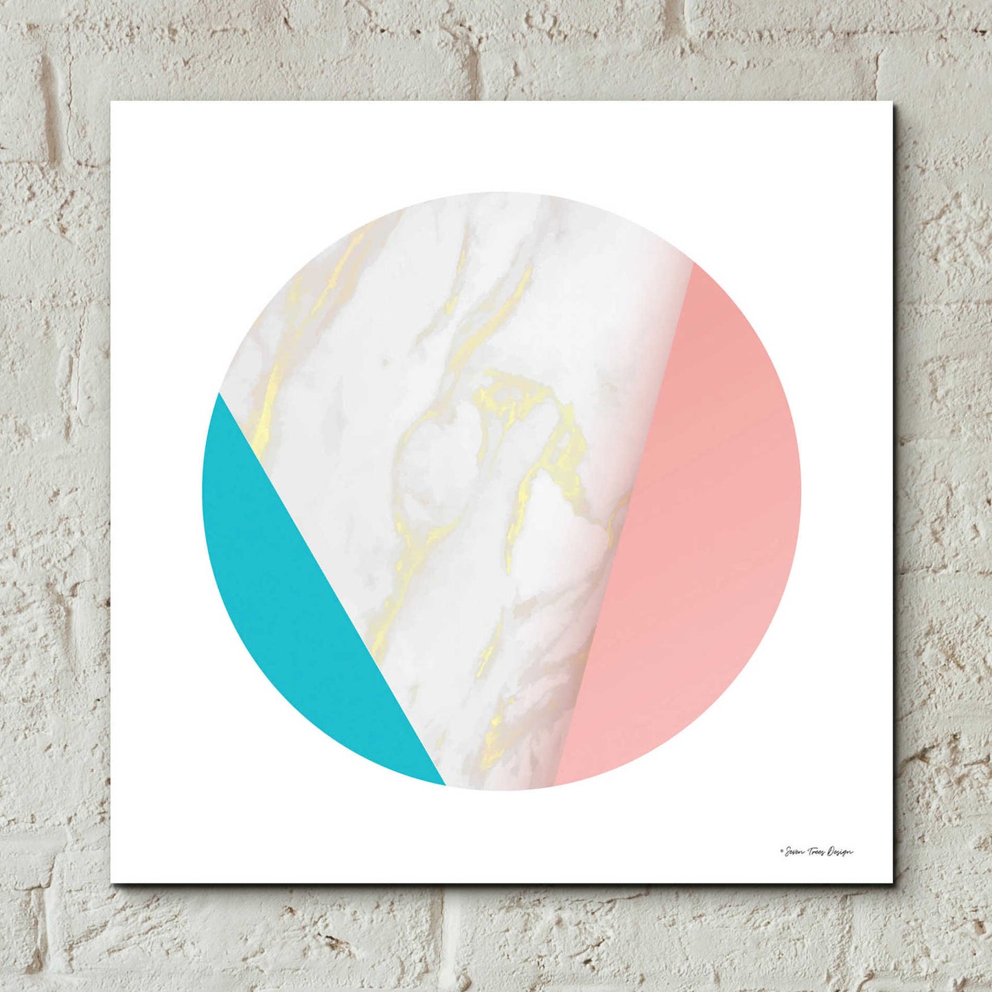 Epic Art 'Pink Marble Circle III' by Seven Trees Design, Acrylic Glass Wall Art,12x12