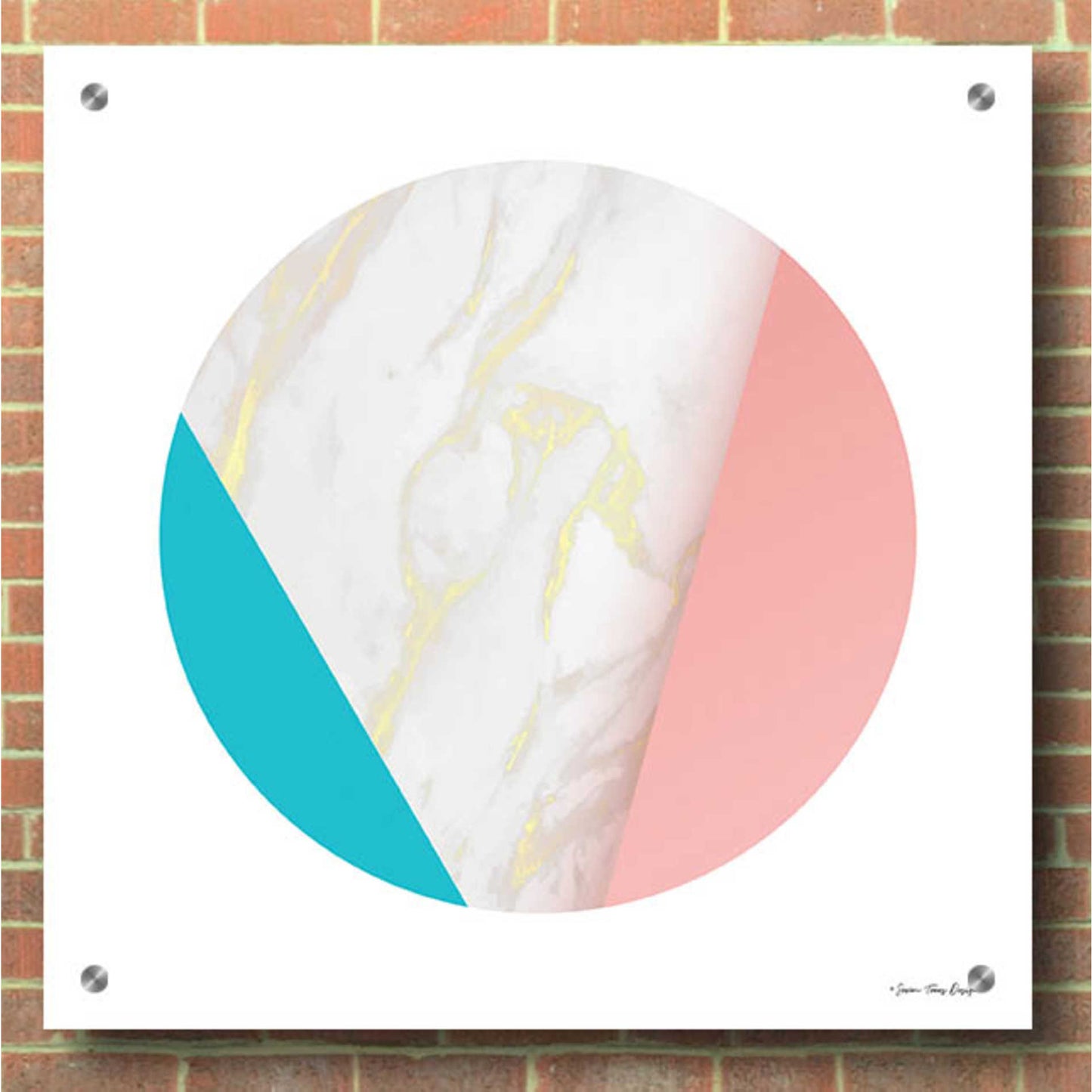 Epic Art 'Pink Marble Circle III' by Seven Trees Design, Acrylic Glass Wall Art,36x36