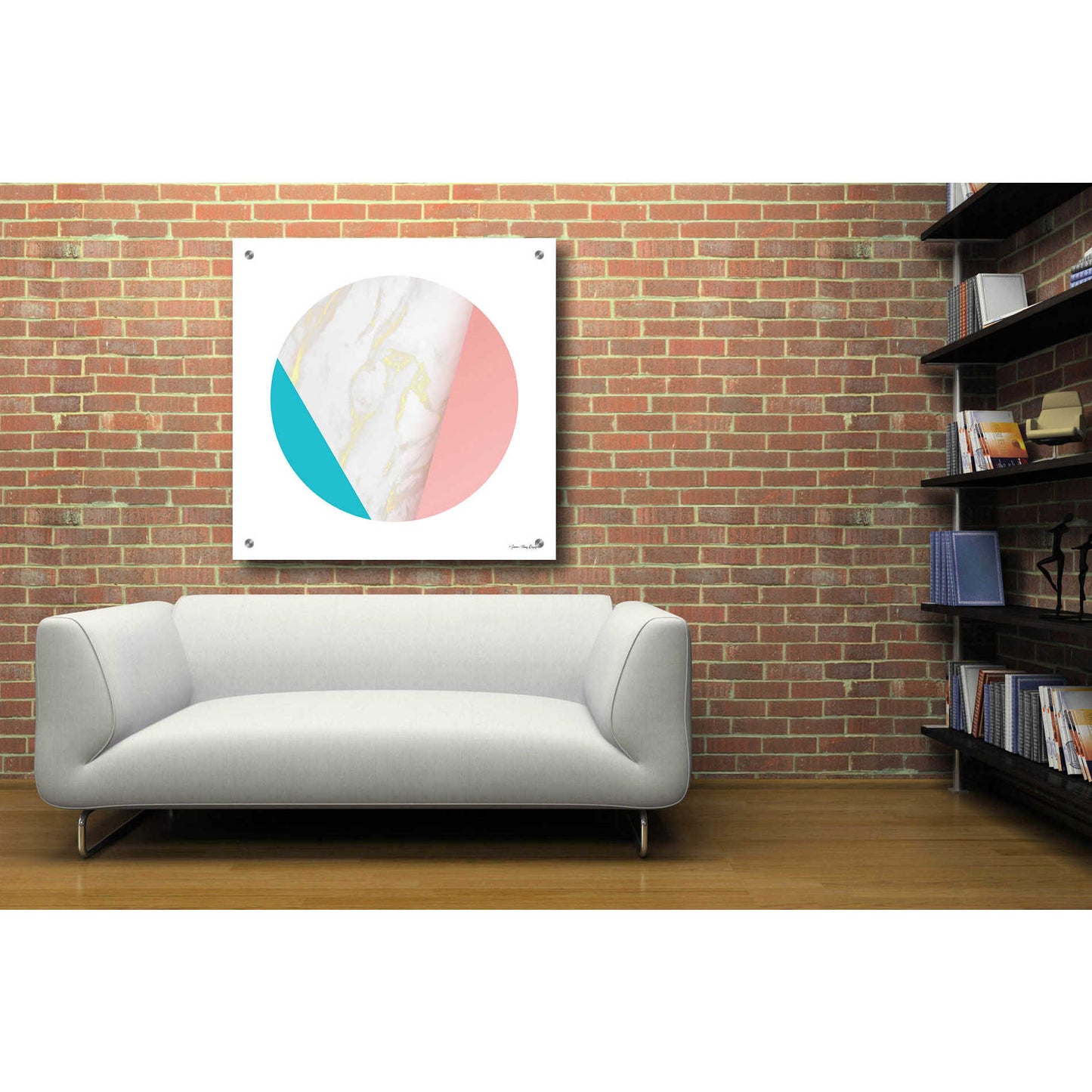 Epic Art 'Pink Marble Circle III' by Seven Trees Design, Acrylic Glass Wall Art,36x36