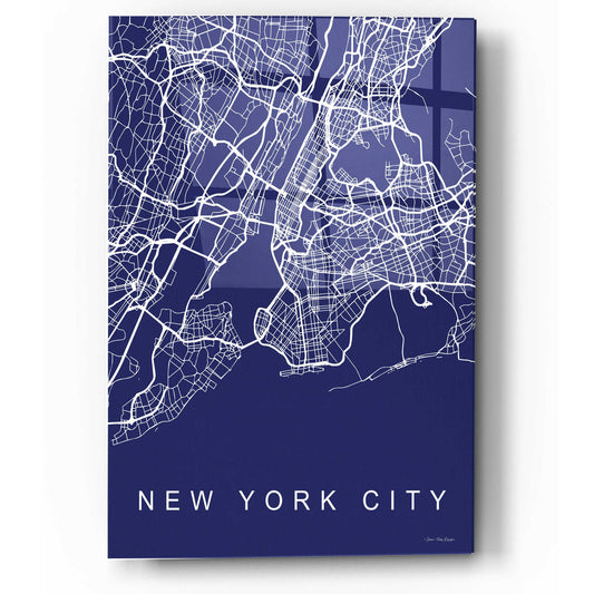 Epic Art 'NYC Street Blue Map' by Seven Trees Design, Acrylic Glass Wall Art