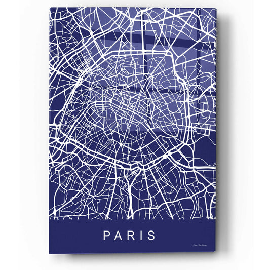 Epic Art 'Paris Street Blue Map' by Seven Trees Design, Acrylic Glass Wall Art