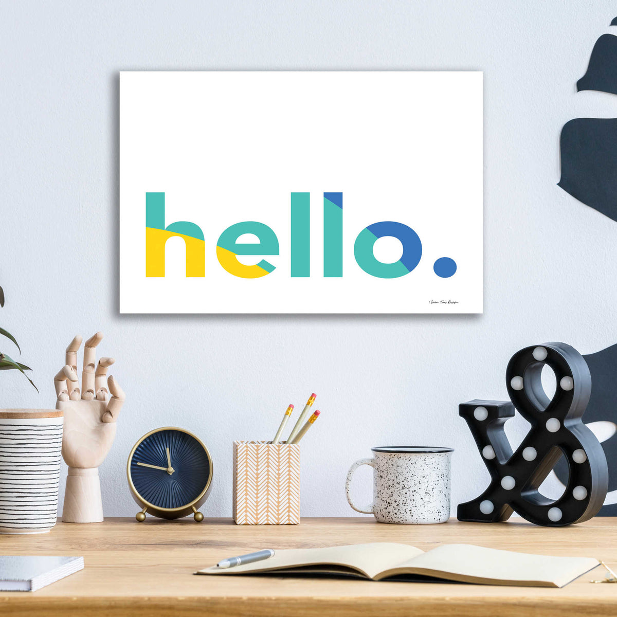 Epic Art 'Hello' by Seven Trees Design, Acrylic Glass Wall Art,16x12