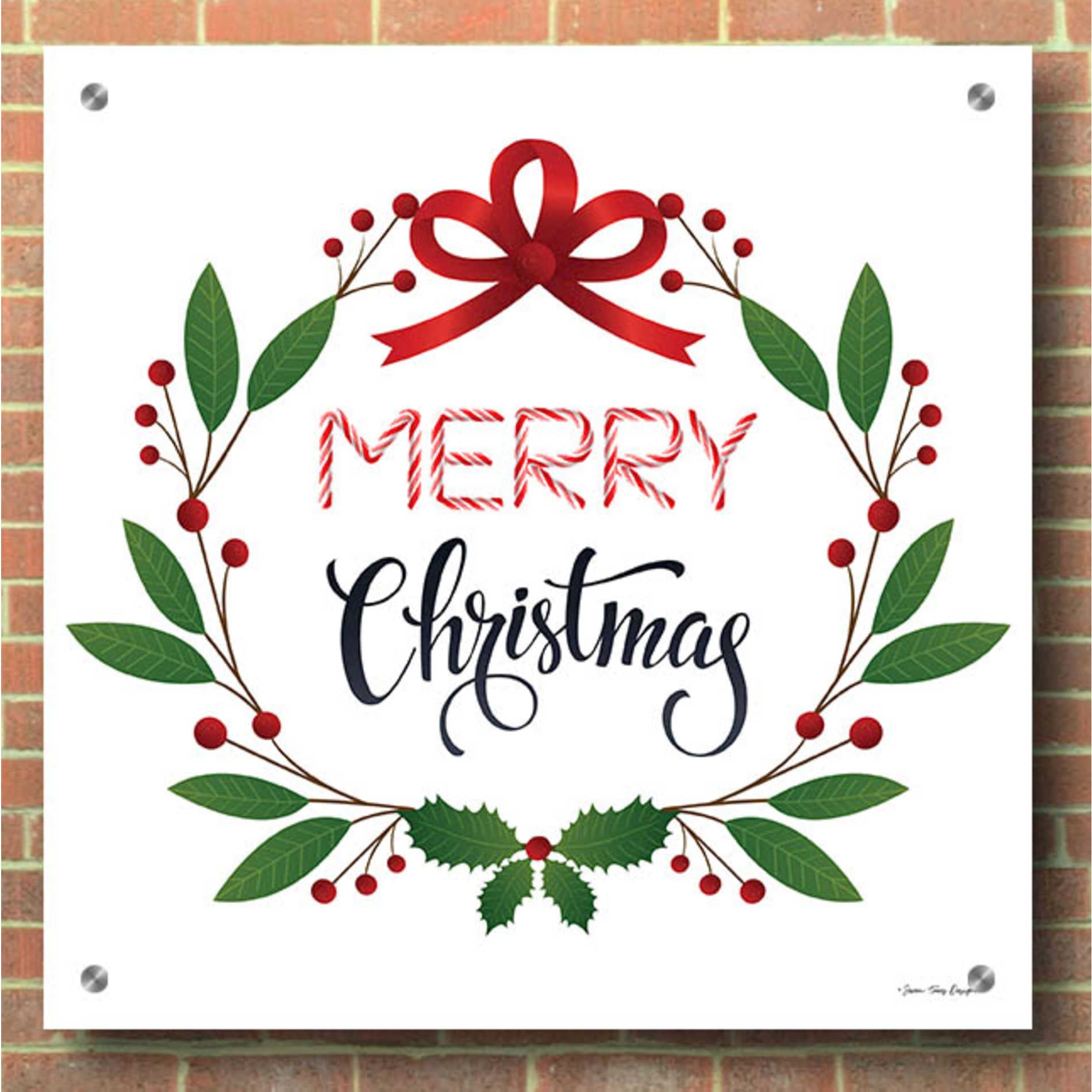 Epic Art 'Merry Christmas Wreath 2' by Seven Trees Design, Acrylic Glass Wall Art,36x36