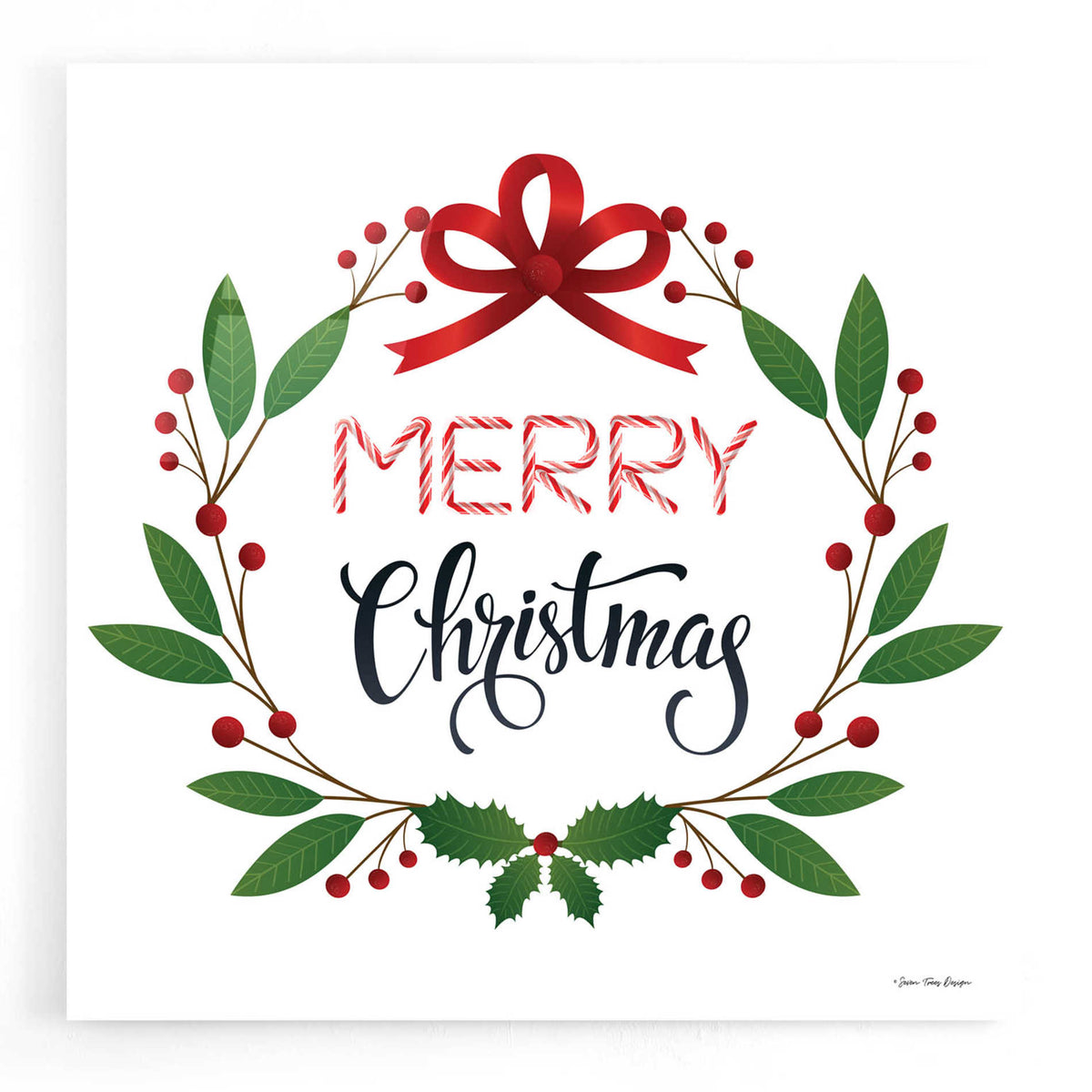 Epic Art 'Merry Christmas Wreath 2' by Seven Trees Design, Acrylic Glass Wall Art
