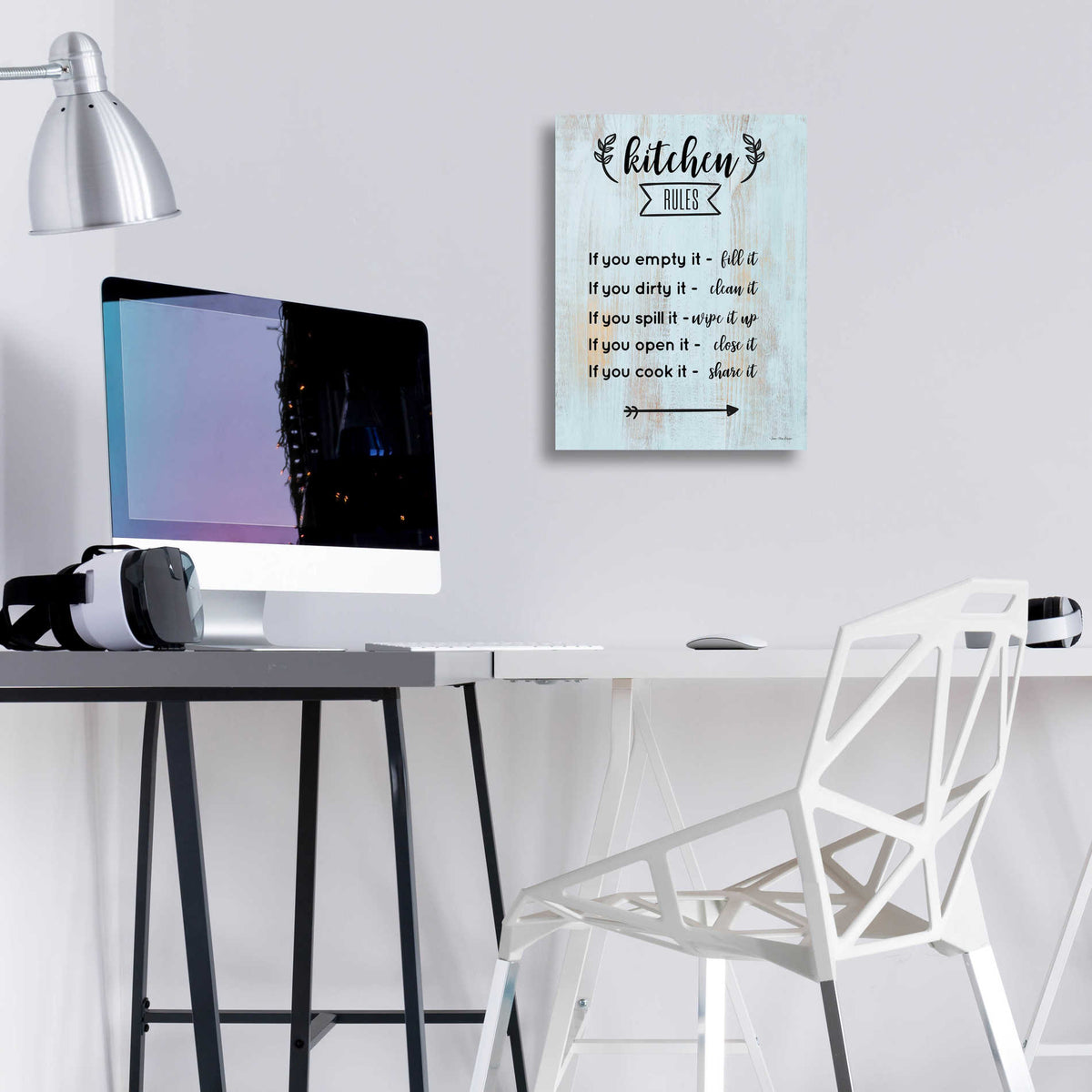 Epic Art 'Kitchen Rules' by Seven Trees Design, Acrylic Glass Wall Art,12x16