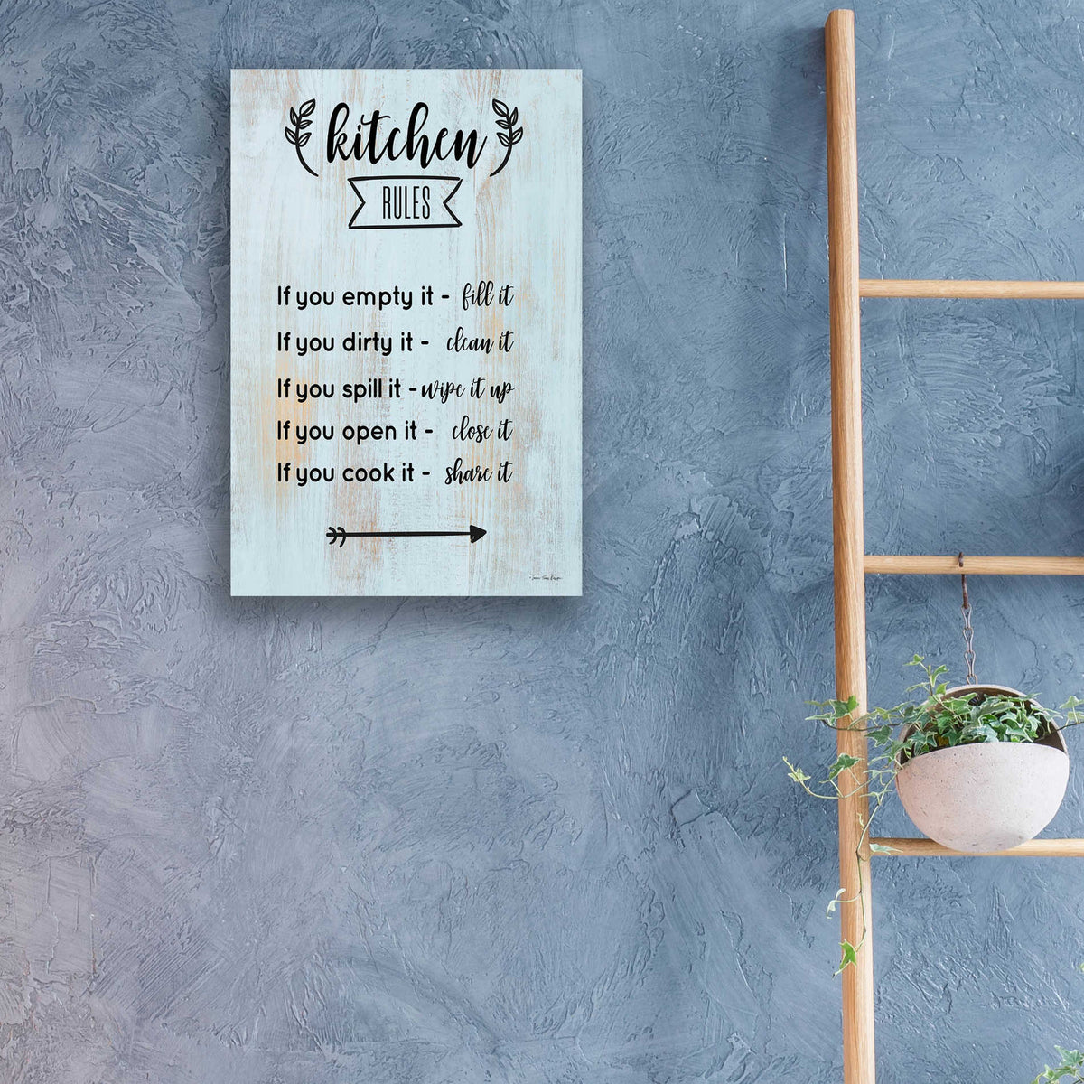 Epic Art 'Kitchen Rules' by Seven Trees Design, Acrylic Glass Wall Art,16x24