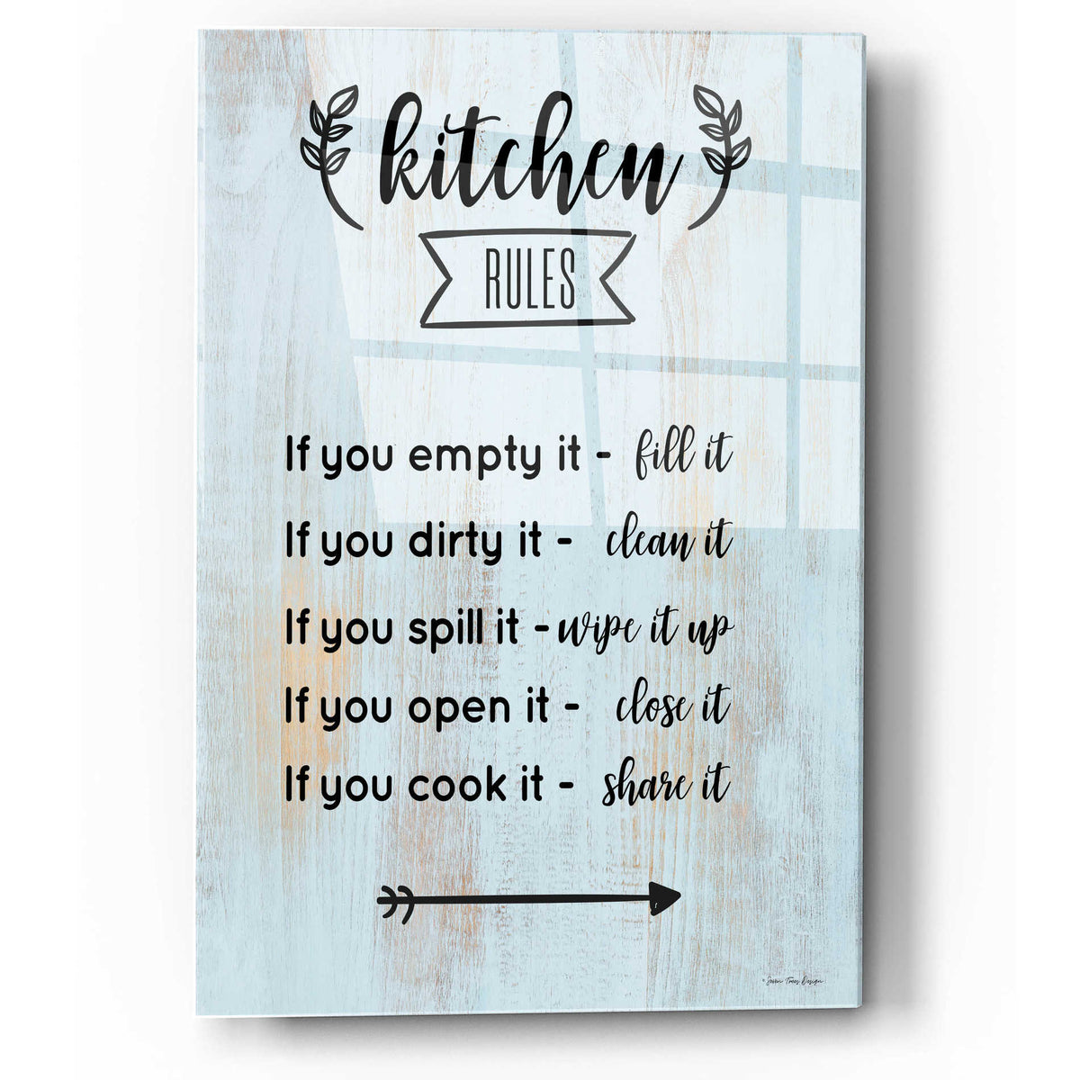Epic Art 'Kitchen Rules' by Seven Trees Design, Acrylic Glass Wall Art