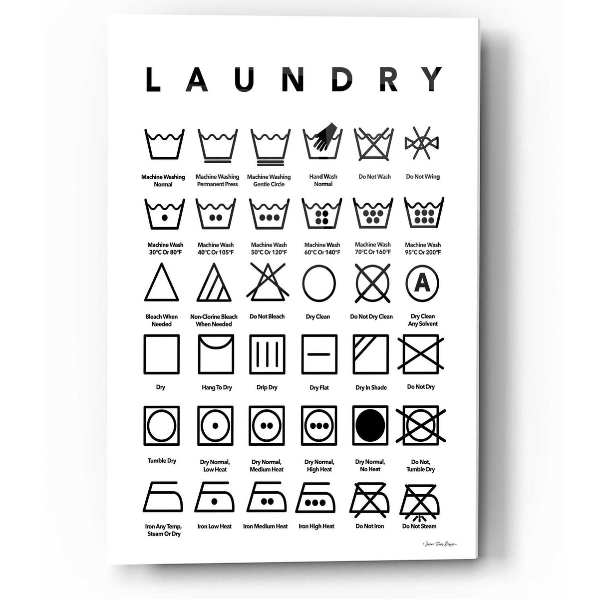 Epic Art 'Laundry Symbols' by Seven Trees Design, Acrylic Glass Wall Art