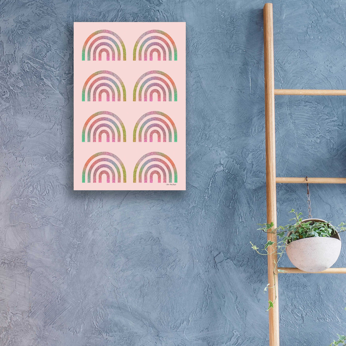 Epic Art 'Happy Glitter Rainbows' by Seven Trees Design, Acrylic Glass Wall Art,16x24