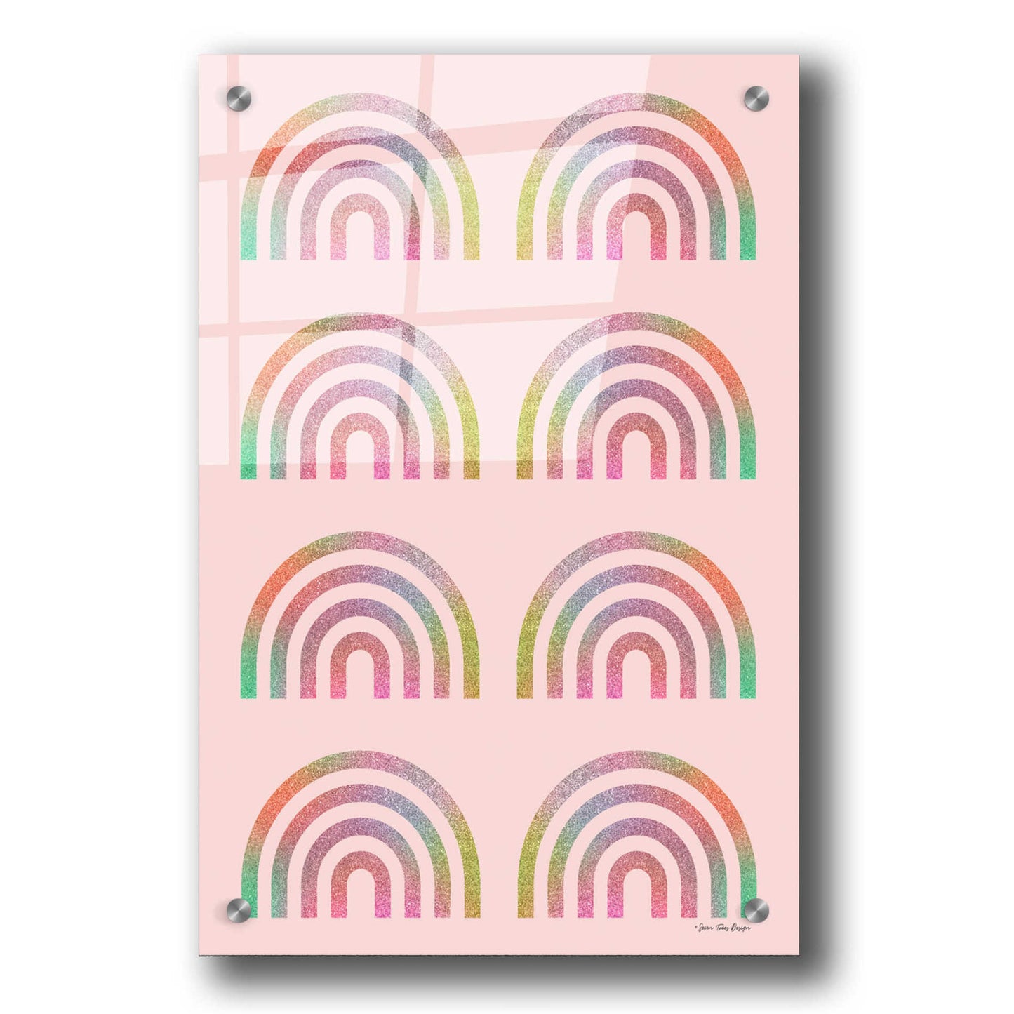 Epic Art 'Happy Glitter Rainbows' by Seven Trees Design, Acrylic Glass Wall Art,24x36