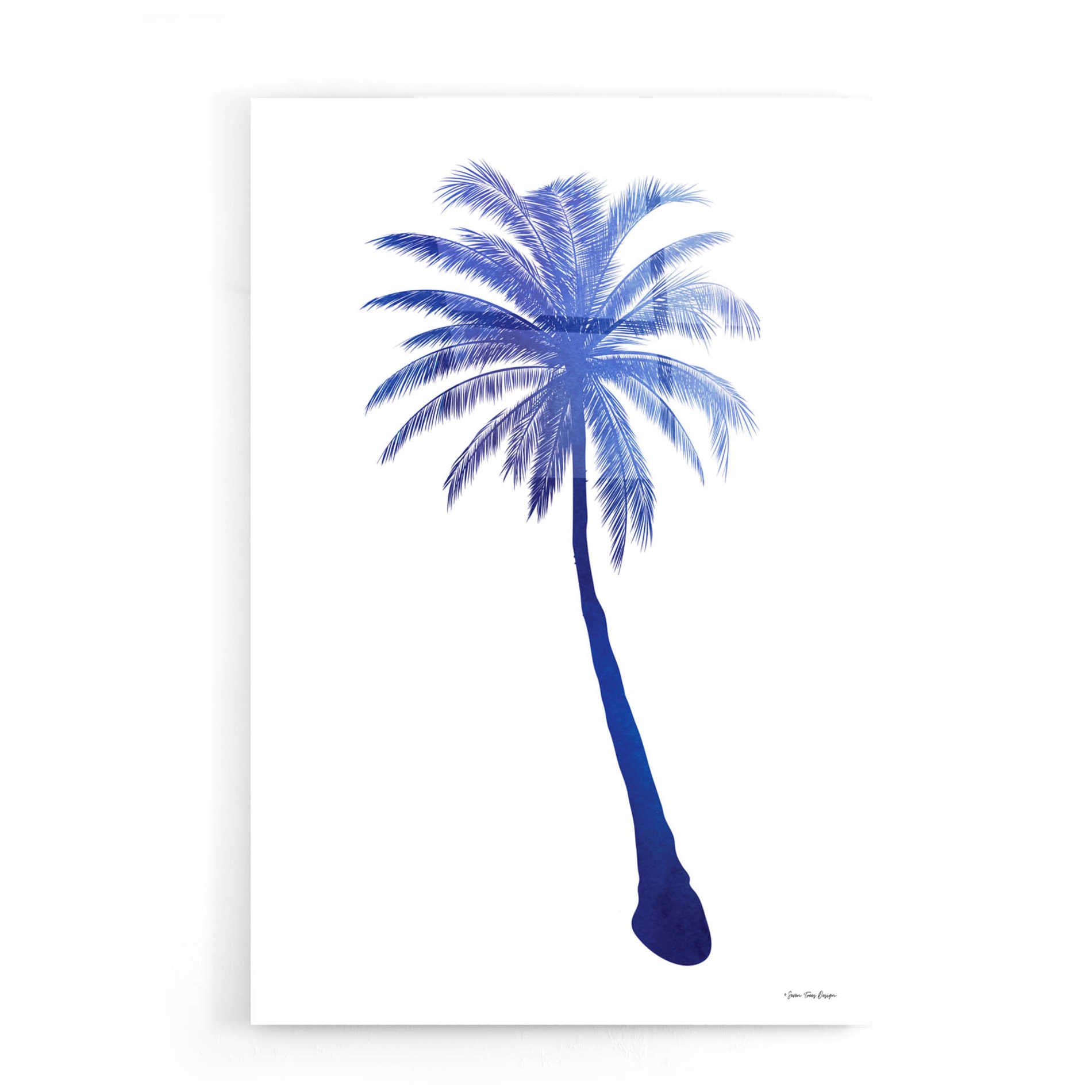 Epic Art 'Blue Palm Tree I' by Seven Trees Design, Acrylic Glass Wall Art,16x24
