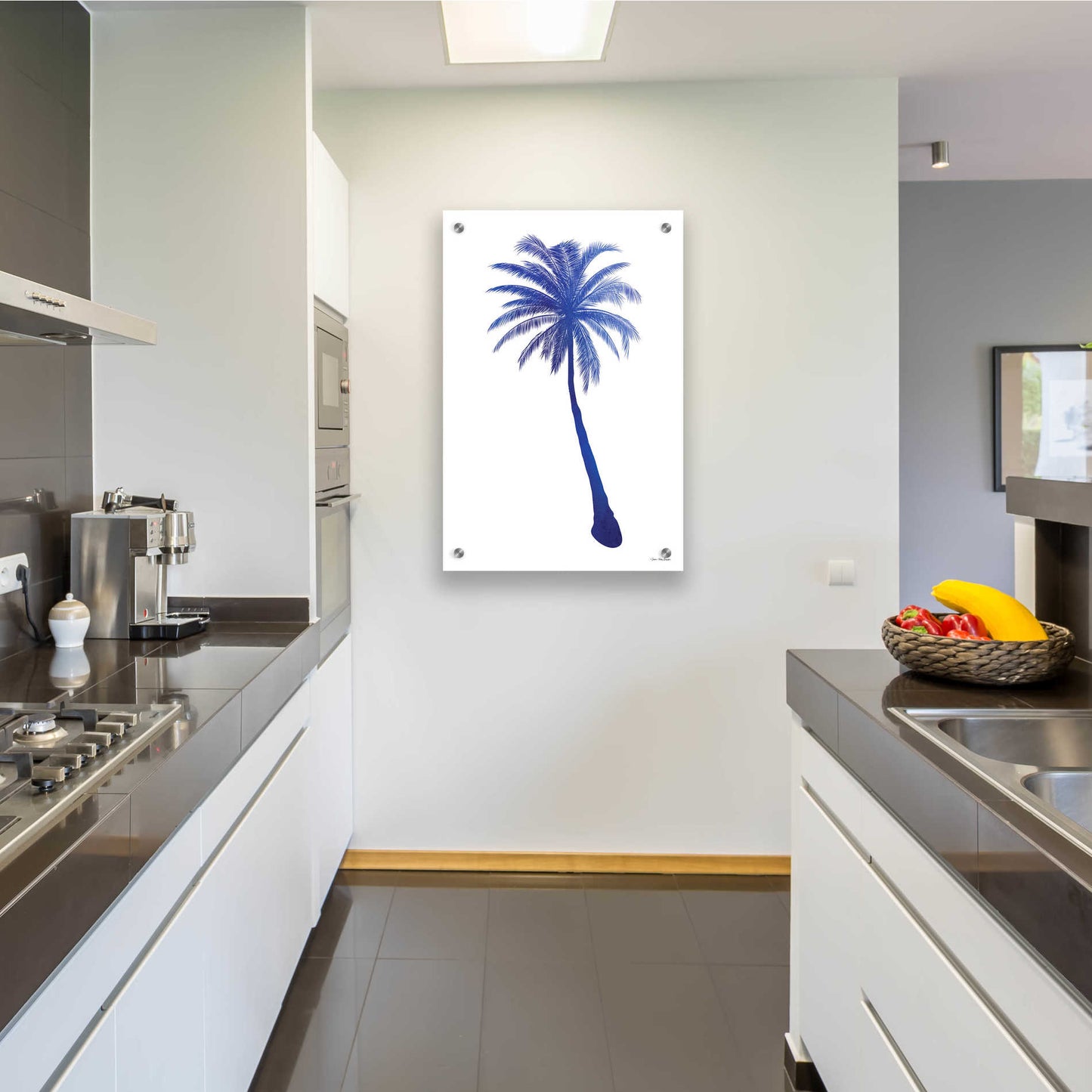 Epic Art 'Blue Palm Tree I' by Seven Trees Design, Acrylic Glass Wall Art,24x36
