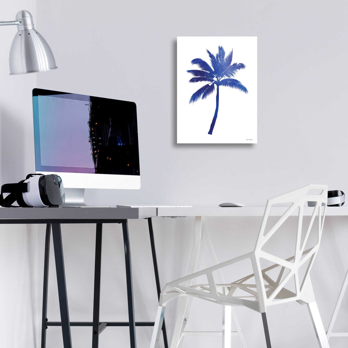 Epic Art 'Blue Palm Tree III' by Seven Trees Design, Acrylic Glass Wall Art,12x16
