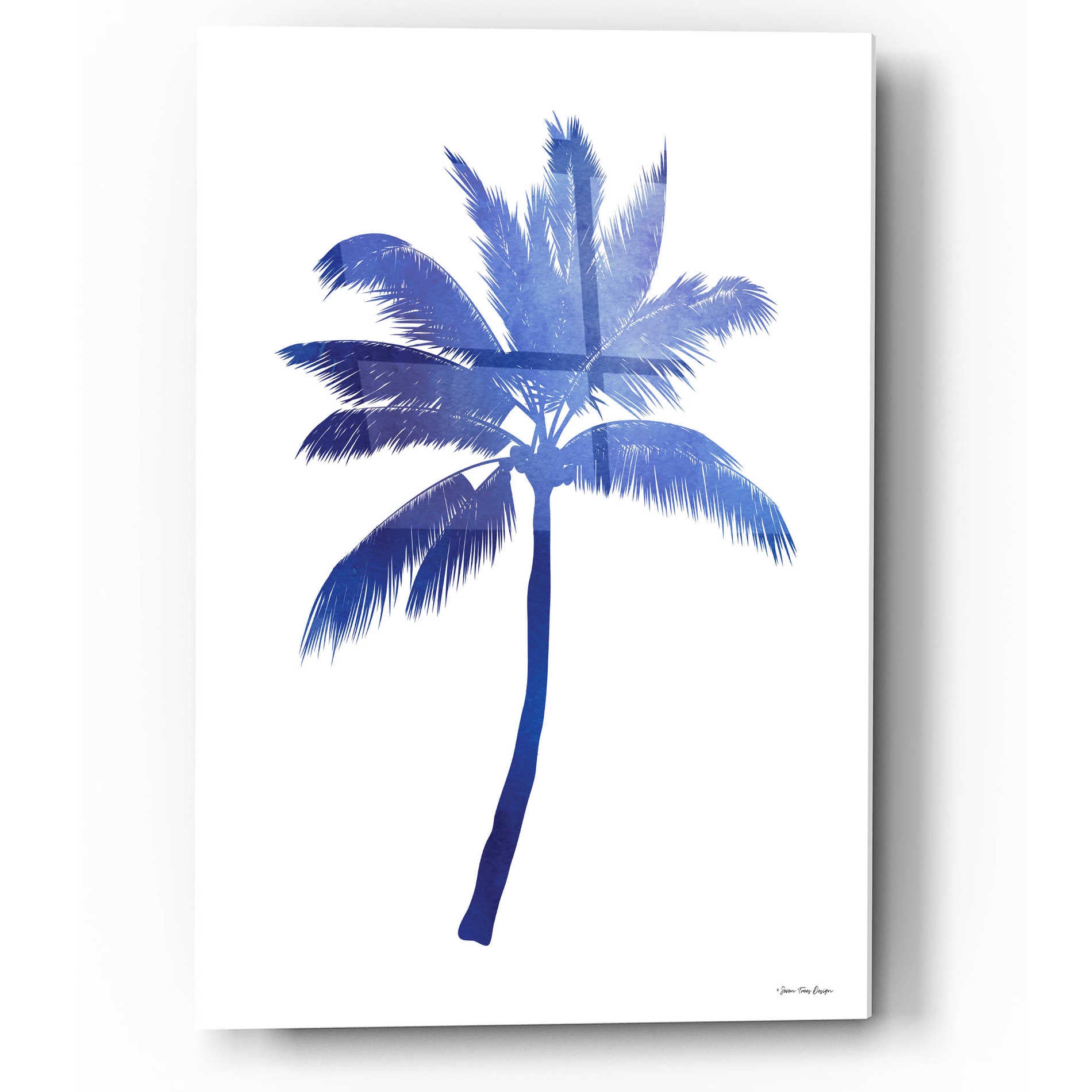 Epic Art 'Blue Palm Tree III' by Seven Trees Design, Acrylic Glass Wall Art,12x16
