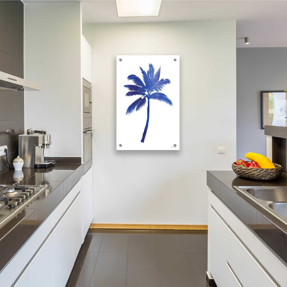 Epic Art 'Blue Palm Tree III' by Seven Trees Design, Acrylic Glass Wall Art,24x36