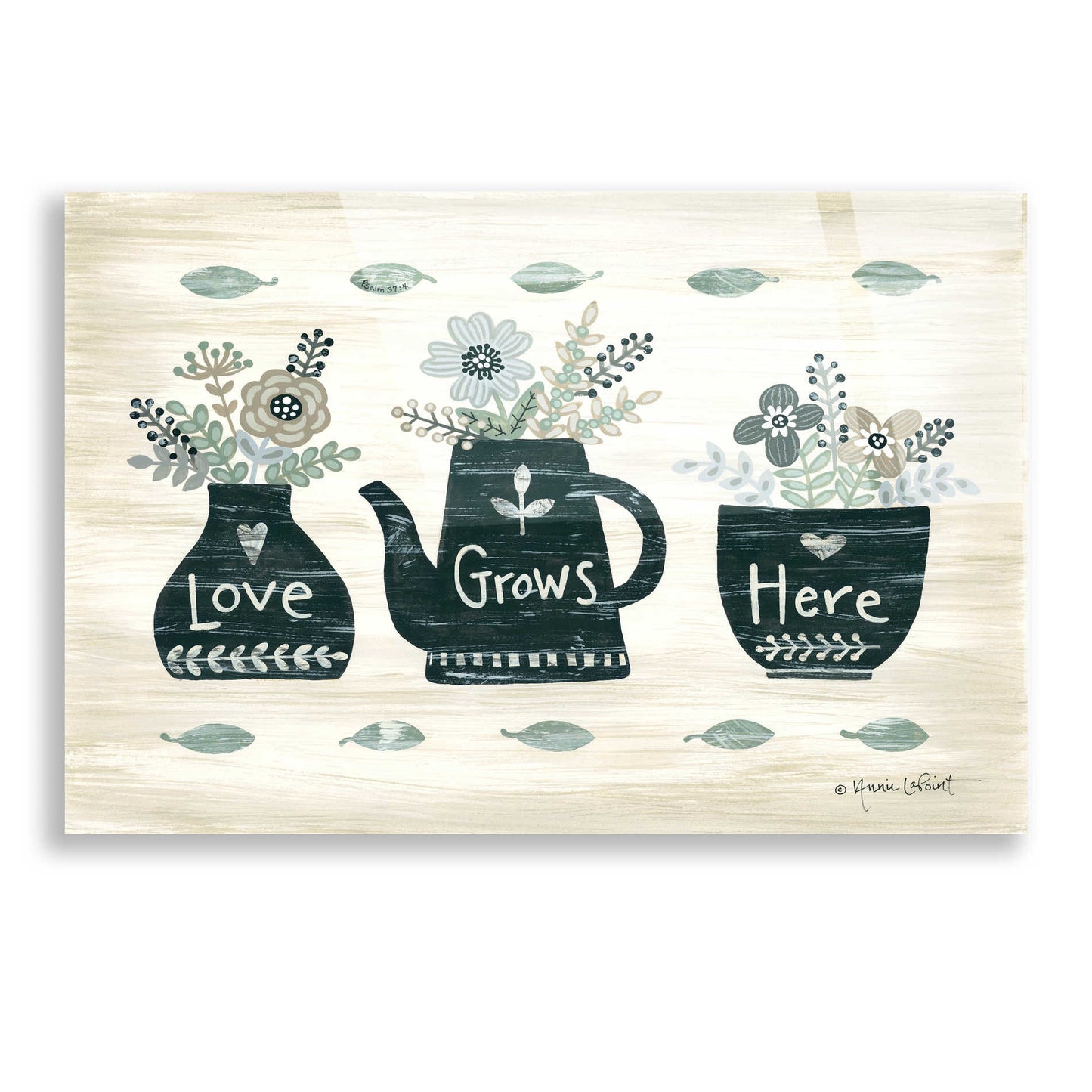 Epic Art 'Love Grows Here' by Annie LaPoint, Acrylic Glass Wall Art,16x12