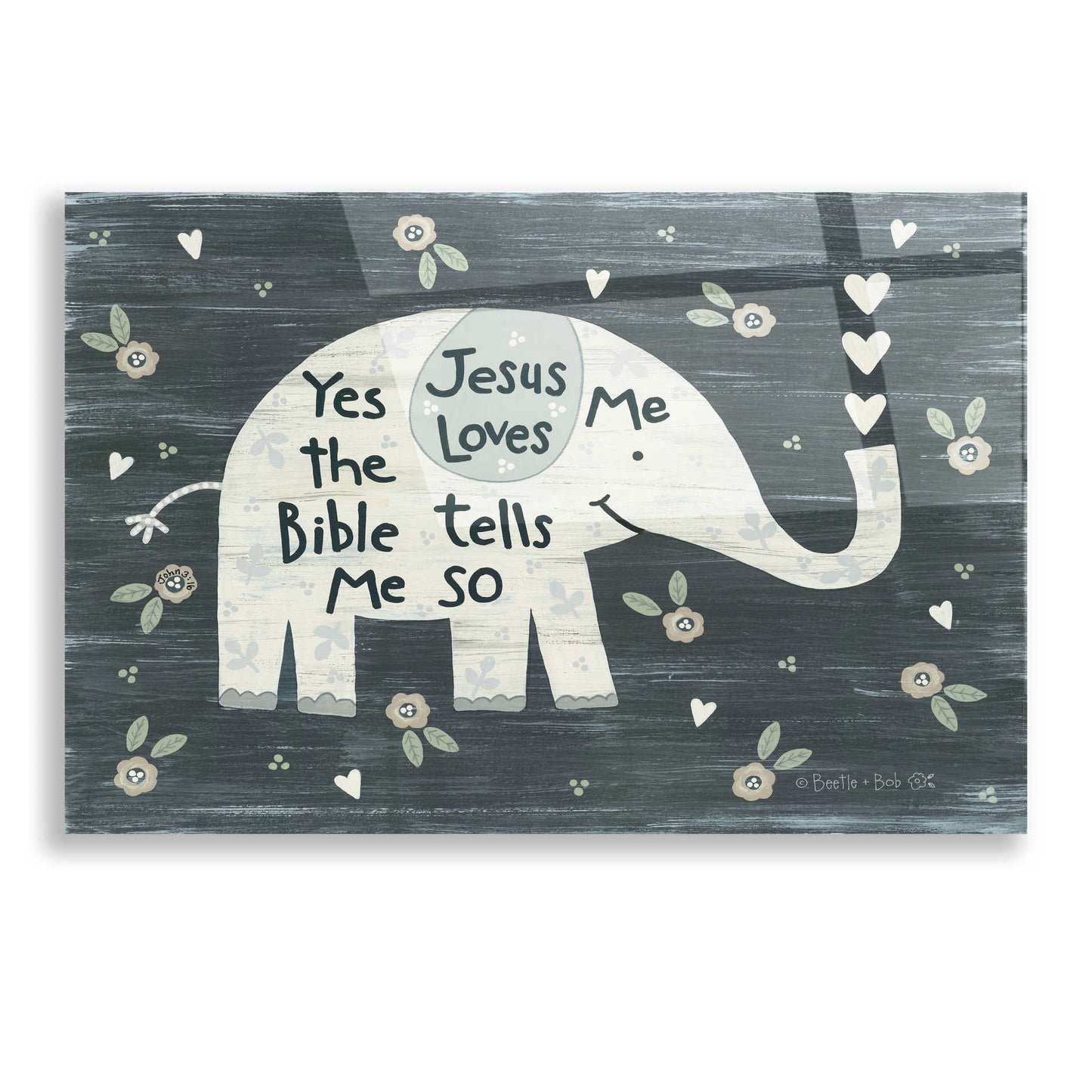 Epic Art 'Jesus Loves Me Elephant' by Annie LaPoint, Acrylic Glass Wall Art
