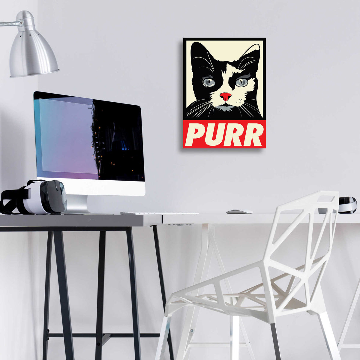 Epic Art 'Purr Propaganda' by Rachel Caldwell, Acrylic Glass Wall Art,12x16