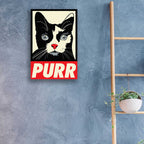 Epic Art 'Purr Propaganda' by Rachel Caldwell, Acrylic Glass Wall Art,16x24