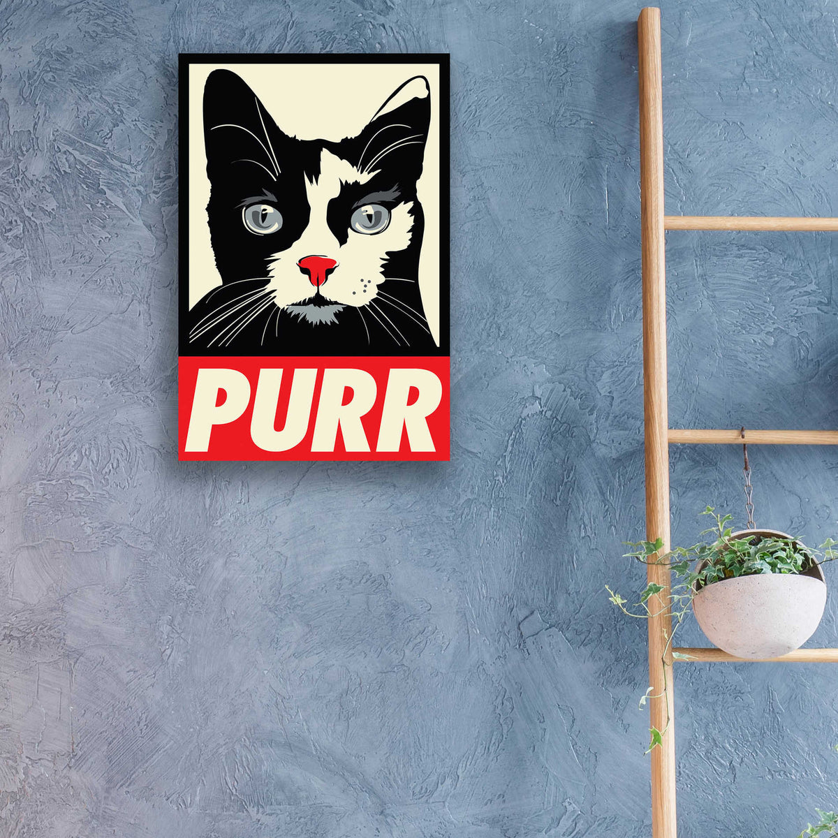 Epic Art 'Purr Propaganda' by Rachel Caldwell, Acrylic Glass Wall Art,16x24