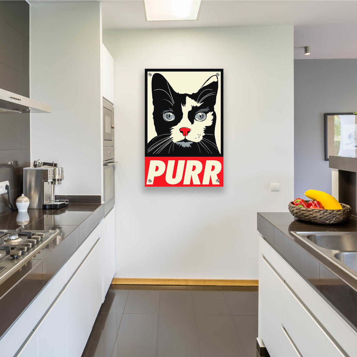 Epic Art 'Purr Propaganda' by Rachel Caldwell, Acrylic Glass Wall Art,24x36