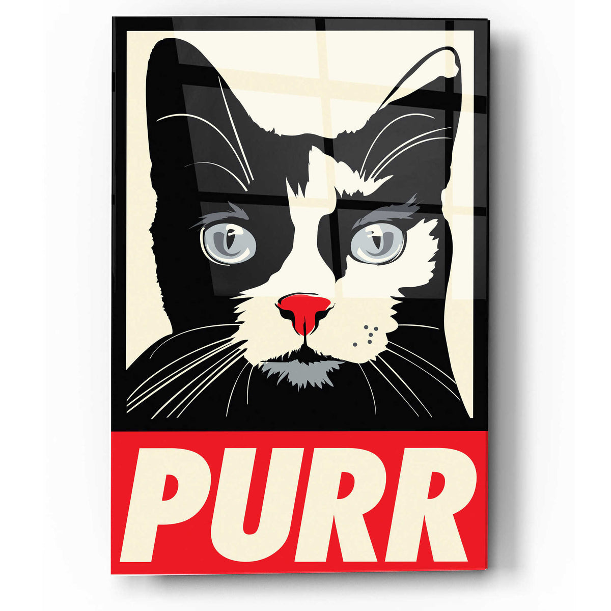 Epic Art 'Purr Propaganda' by Rachel Caldwell, Acrylic Glass Wall Art