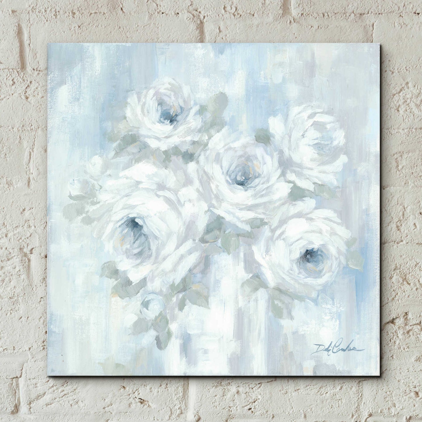 Epic Art 'White Roses' by Debi Coiules, Acrylic Glass Wall Art,12x12