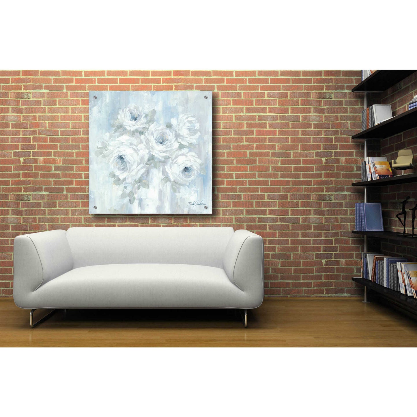 Epic Art 'White Roses' by Debi Coiules, Acrylic Glass Wall Art,36x36