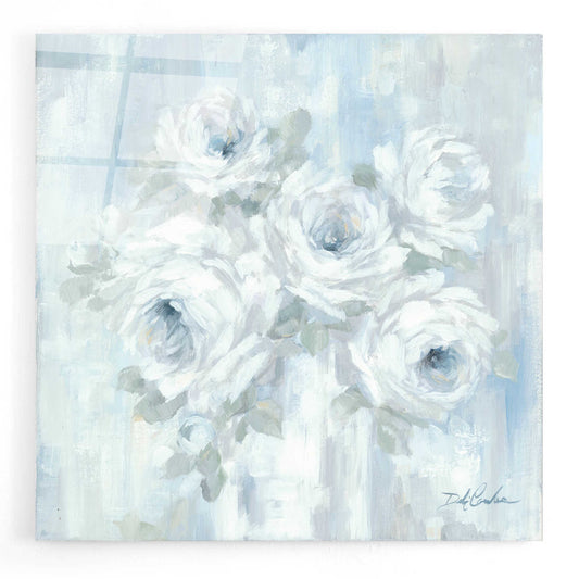 Epic Art 'White Roses' by Debi Coiules, Acrylic Glass Wall Art