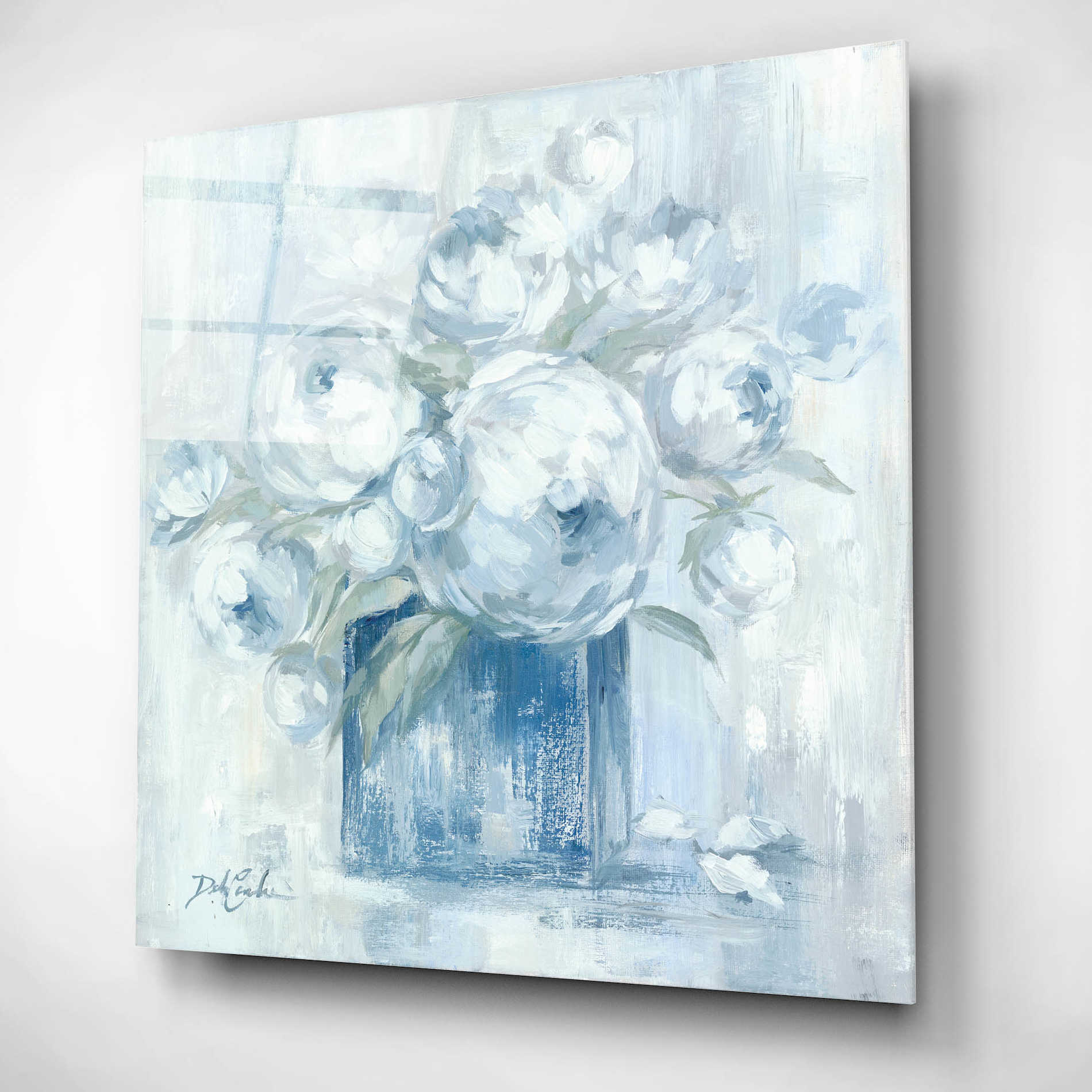 Epic Art 'White Peonies' by Debi Coiules, Acrylic Glass Wall Art,12x12