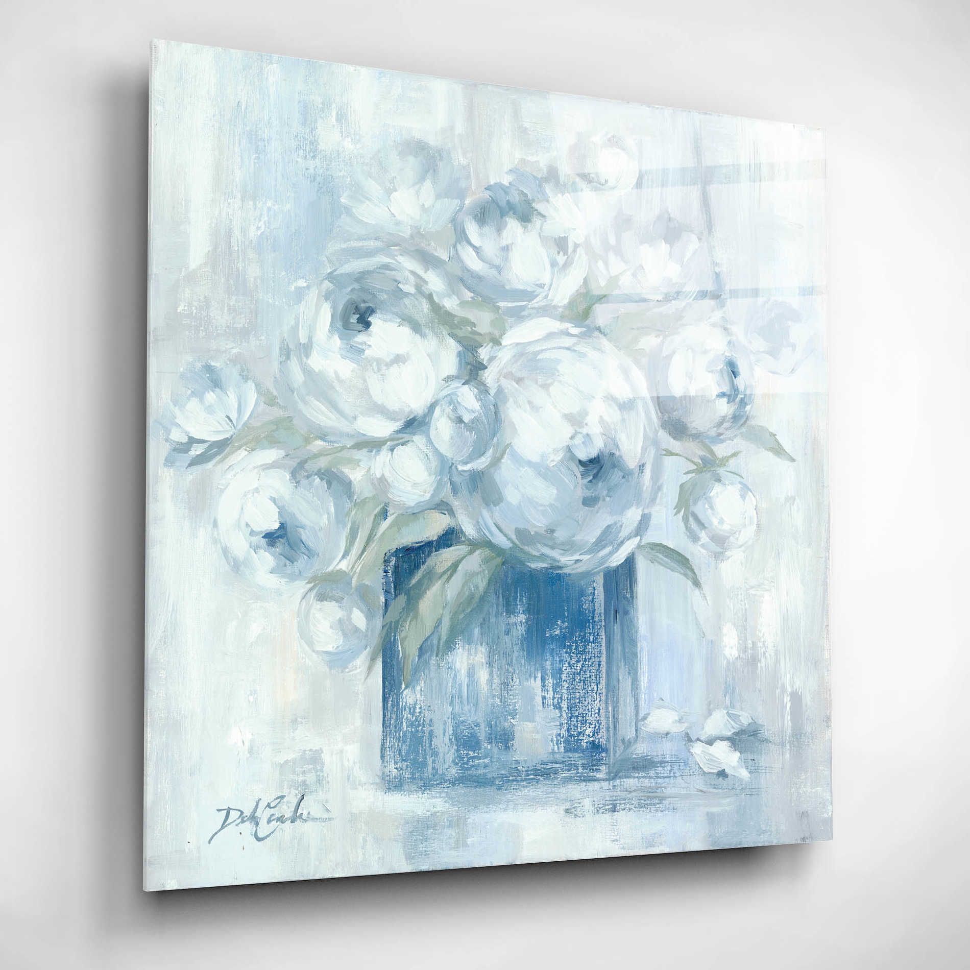 Epic Art 'White Peonies' by Debi Coiules, Acrylic Glass Wall Art,12x12