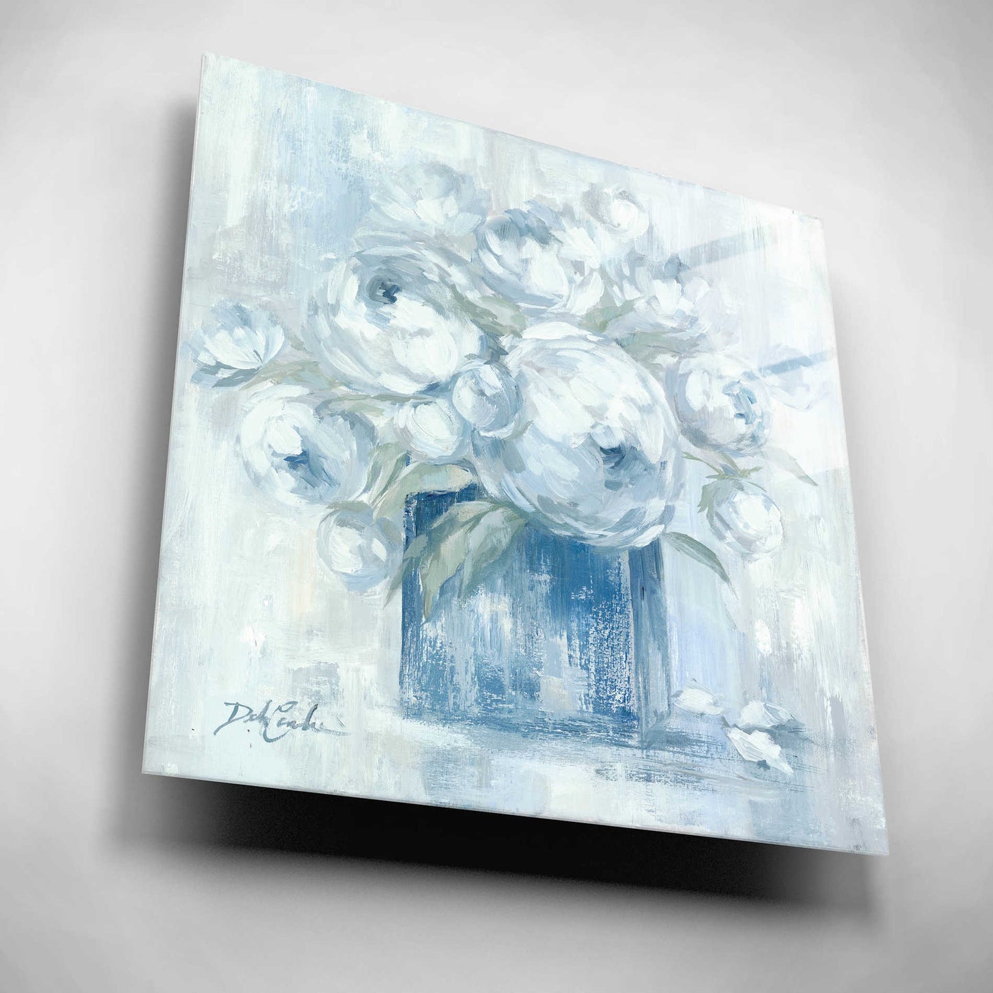 Epic Art 'White Peonies' by Debi Coiules, Acrylic Glass Wall Art,12x12