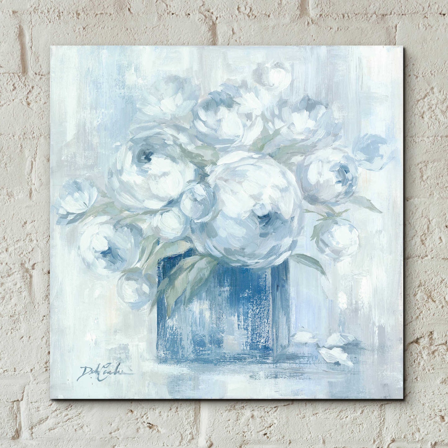 Epic Art 'White Peonies' by Debi Coiules, Acrylic Glass Wall Art,12x12