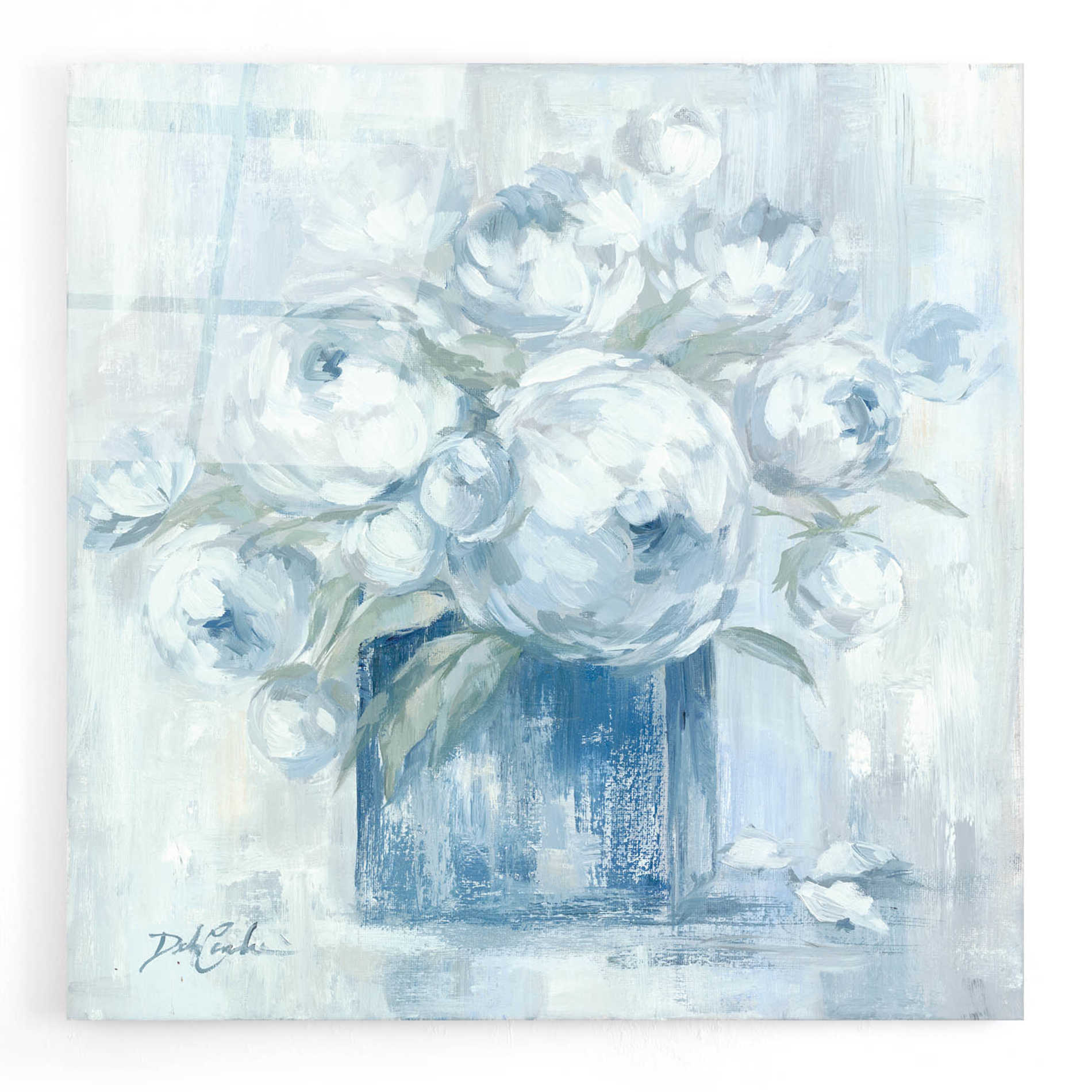 Epic Art 'White Peonies' by Debi Coiules, Acrylic Glass Wall Art,12x12