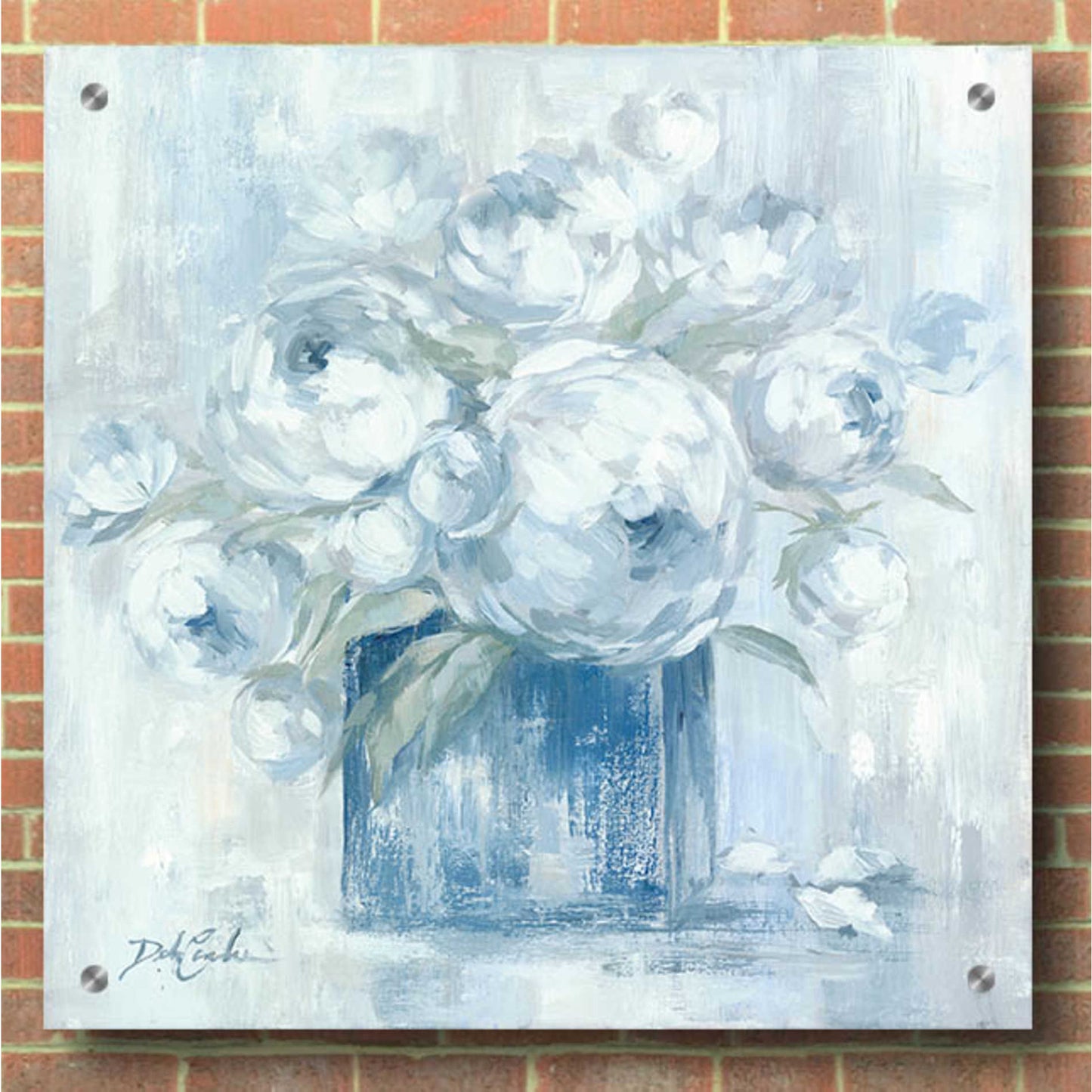 Epic Art 'White Peonies' by Debi Coiules, Acrylic Glass Wall Art,36x36