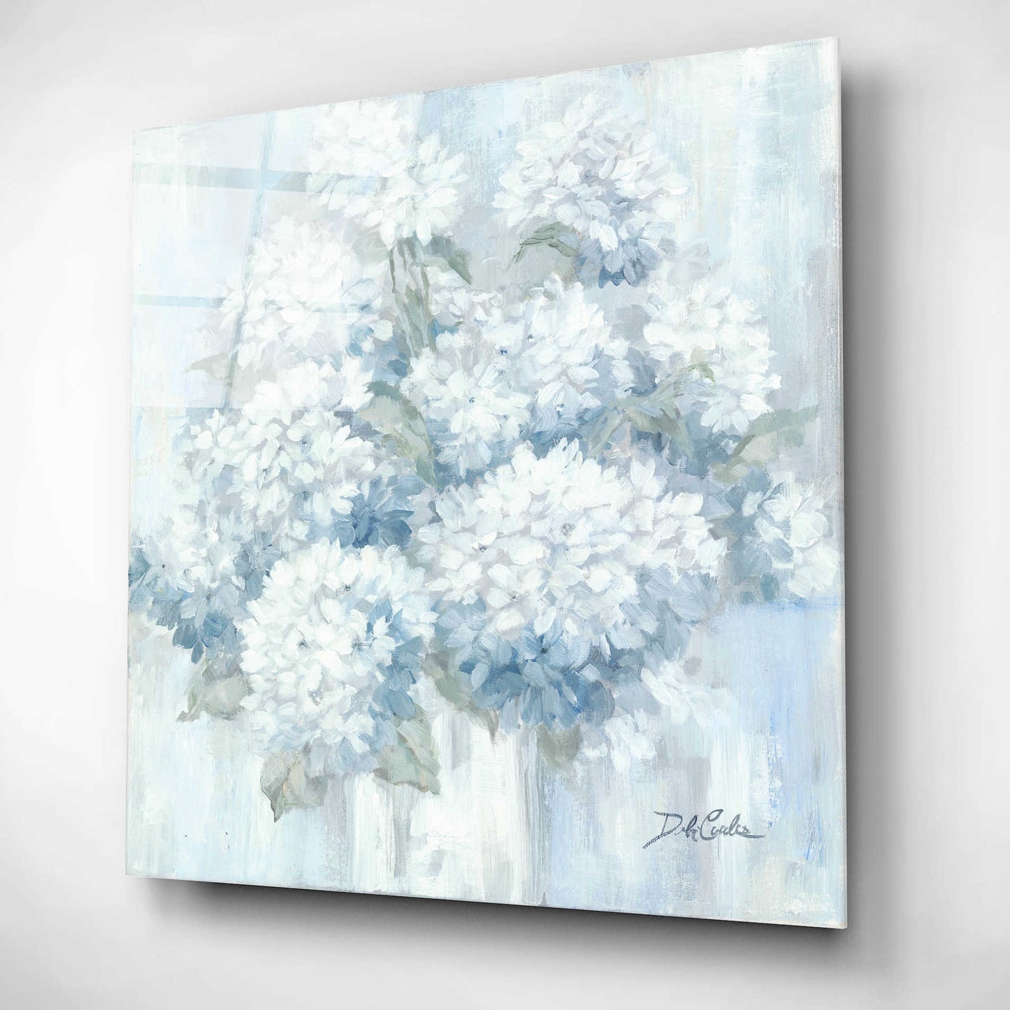 Epic Art 'White Hydrangeas' by Debi Coiules, Acrylic Glass Wall Art,12x12