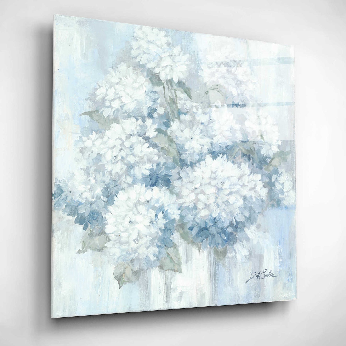 Epic Art 'White Hydrangeas' by Debi Coiules, Acrylic Glass Wall Art,12x12