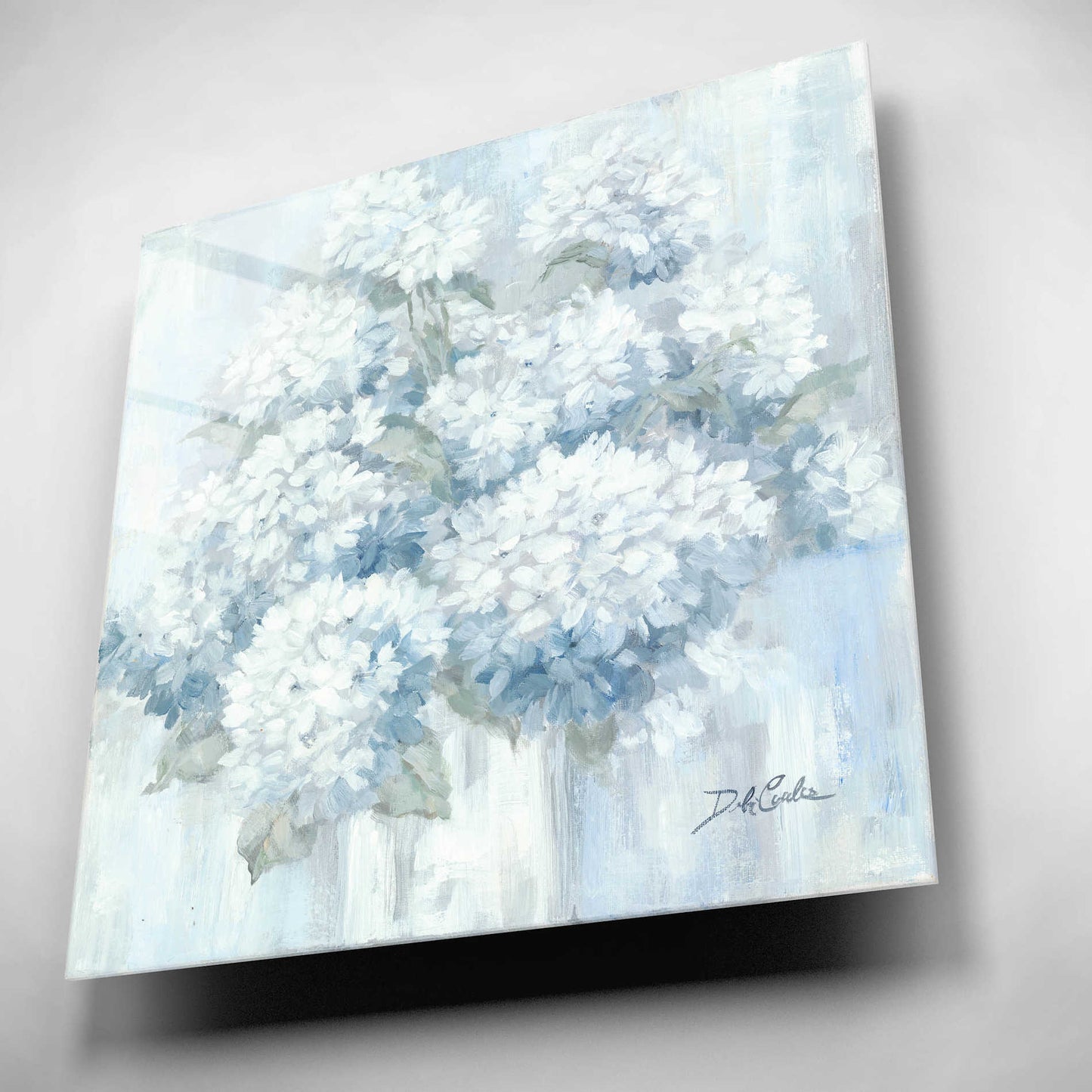 Epic Art 'White Hydrangeas' by Debi Coiules, Acrylic Glass Wall Art,12x12