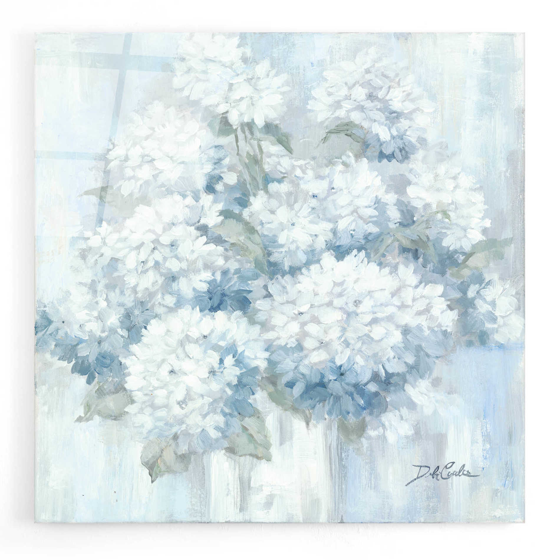 Epic Art 'White Hydrangeas' by Debi Coiules, Acrylic Glass Wall Art,12x12