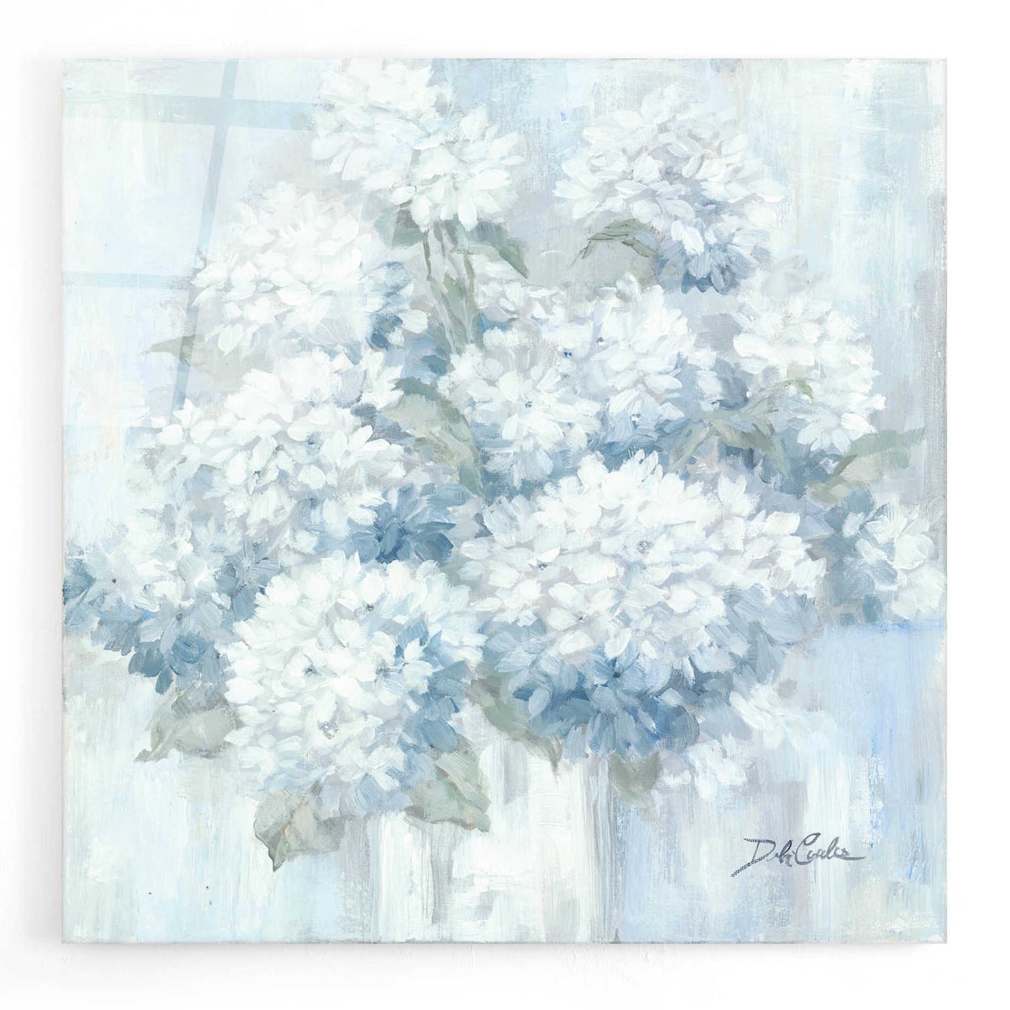 Epic Art 'White Hydrangeas' by Debi Coiules, Acrylic Glass Wall Art