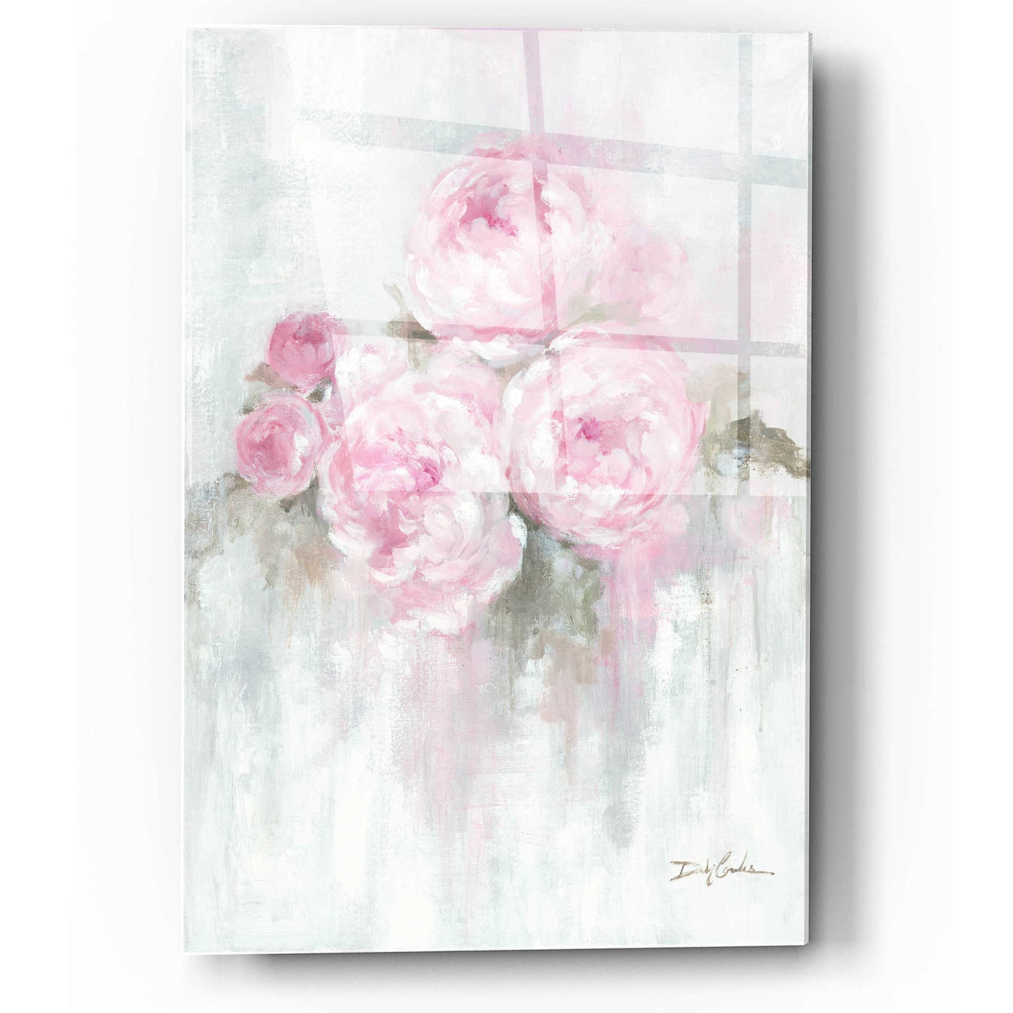 Epic Art 'Pink Peonies' by Debi Coiules, Acrylic Glass Wall Art,12x16