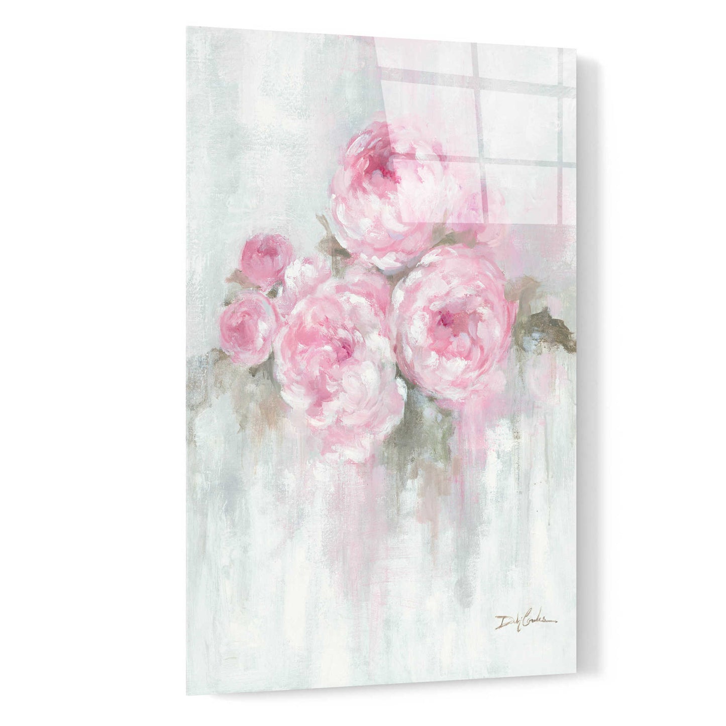 Epic Art 'Pink Peonies' by Debi Coiules, Acrylic Glass Wall Art,16x24