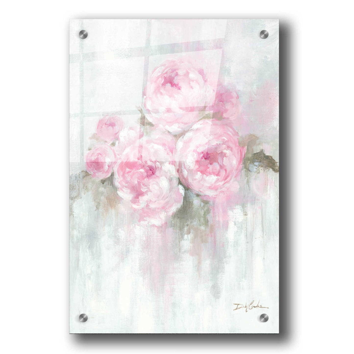 Epic Art 'Pink Peonies' by Debi Coiules, Acrylic Glass Wall Art,24x36