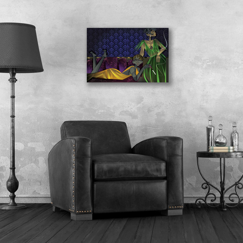 Epic Art 'Two Women' by Jaleel Campbell, Acrylic Glass Wall Art,24x16
