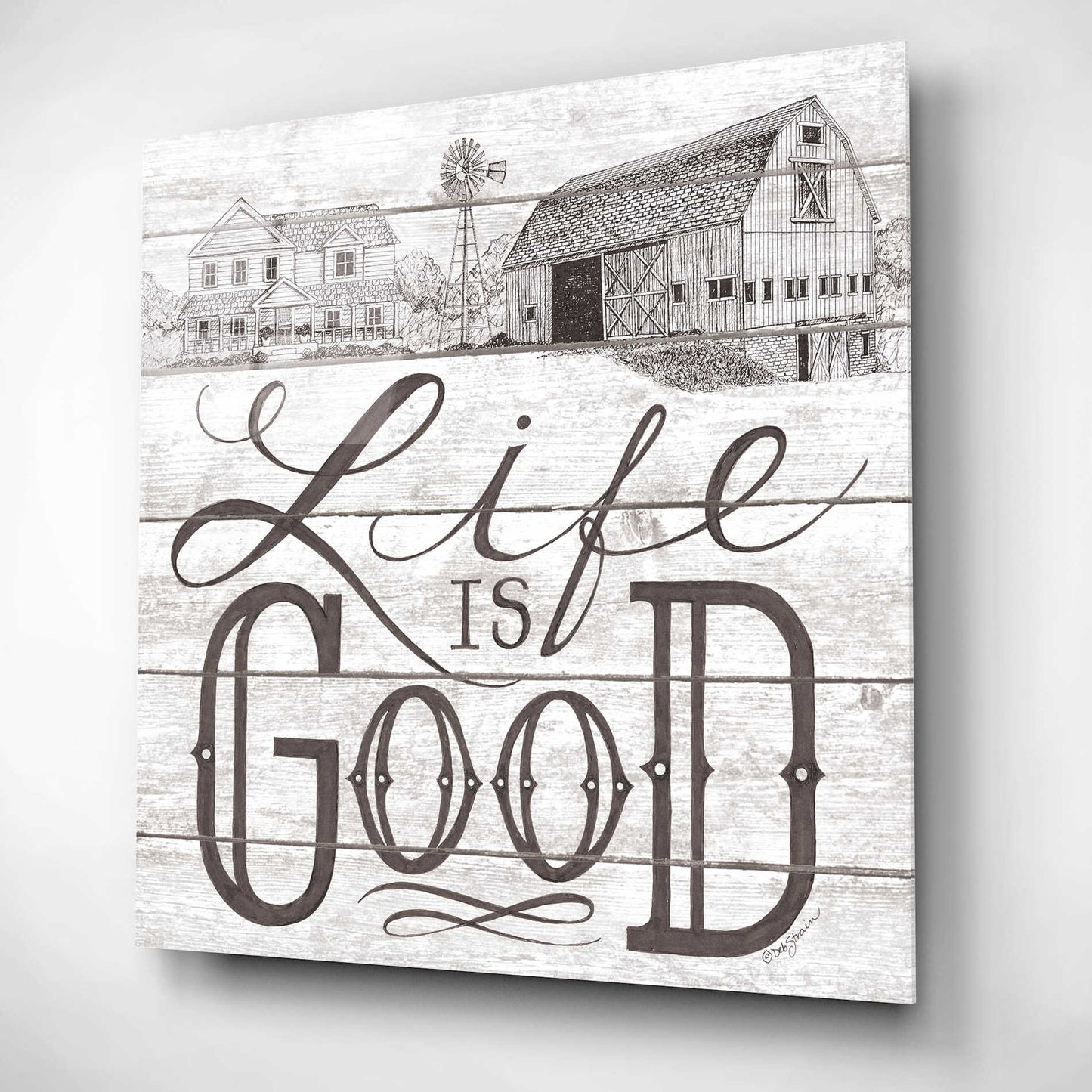 Epic Art 'Life is Good' by Deb Strain, Acrylic Glass Wall Art,12x12