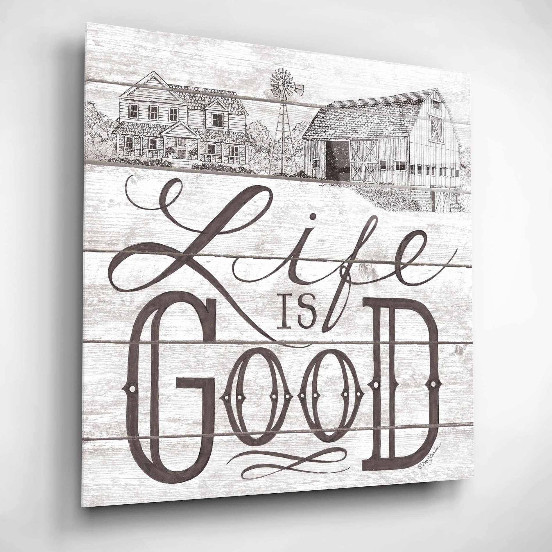 Epic Art 'Life is Good' by Deb Strain, Acrylic Glass Wall Art,12x12