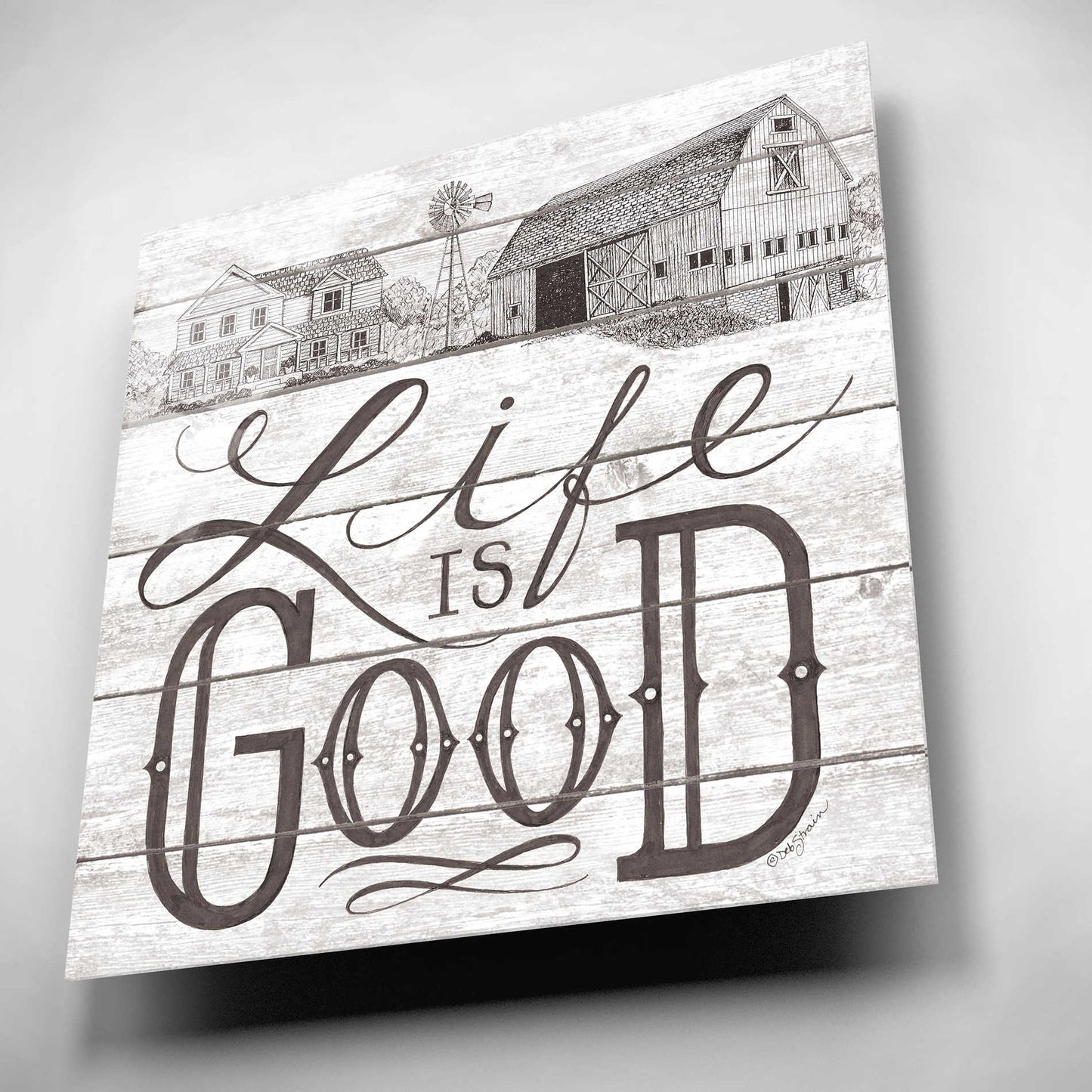 Epic Art 'Life is Good' by Deb Strain, Acrylic Glass Wall Art,12x12