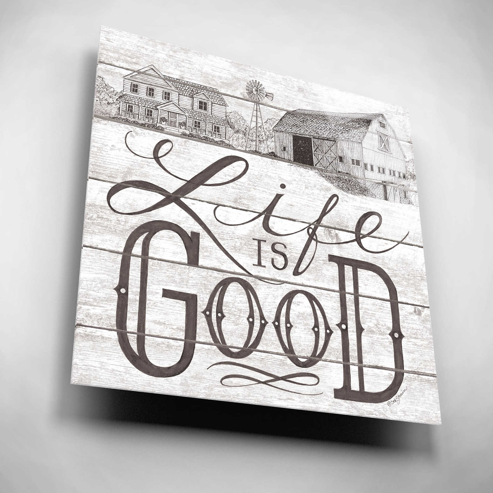 Epic Art 'Life is Good' by Deb Strain, Acrylic Glass Wall Art,12x12