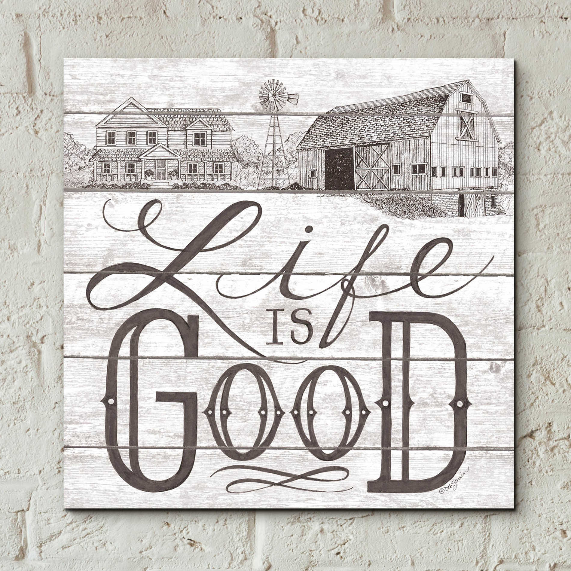 Epic Art 'Life is Good' by Deb Strain, Acrylic Glass Wall Art,12x12