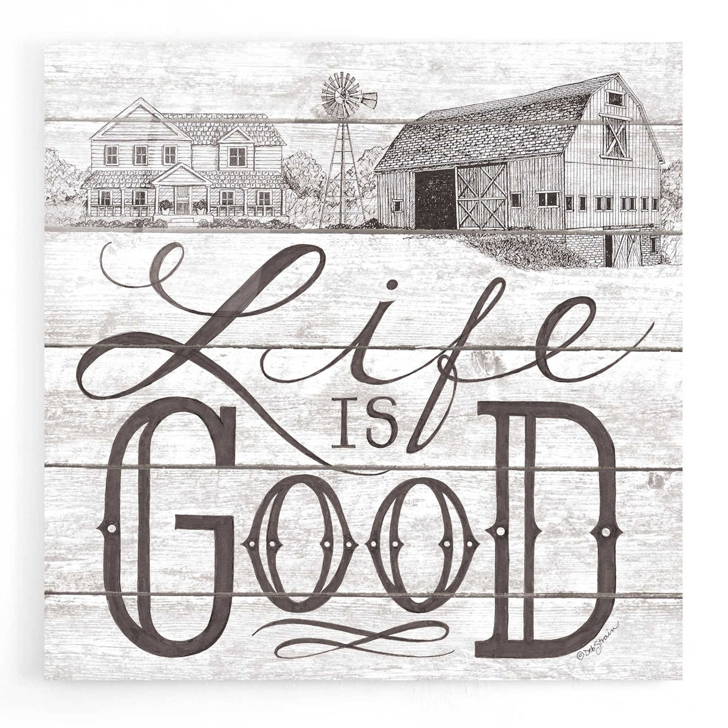 Epic Art 'Life is Good' by Deb Strain, Acrylic Glass Wall Art,12x12